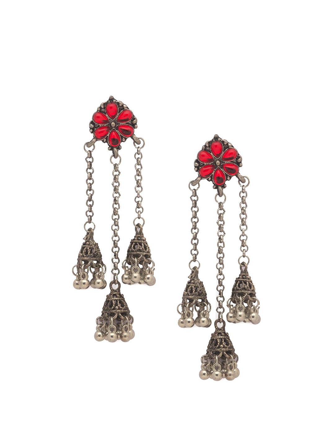 

Globus Silver-Plated Contemporary Drop Earrings
