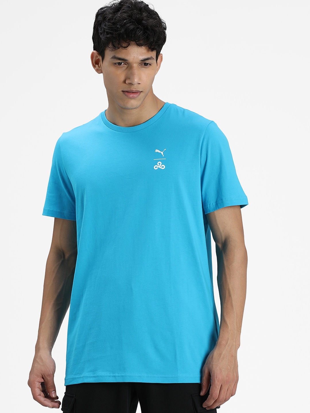

Puma Men Blue Solid Round Neck T-shirt