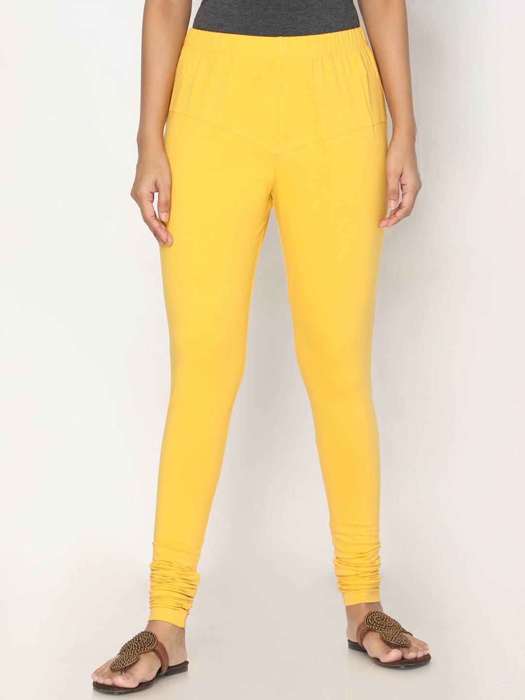 

TSG Bliss Women Yellow Solid Churidar Length Leggings