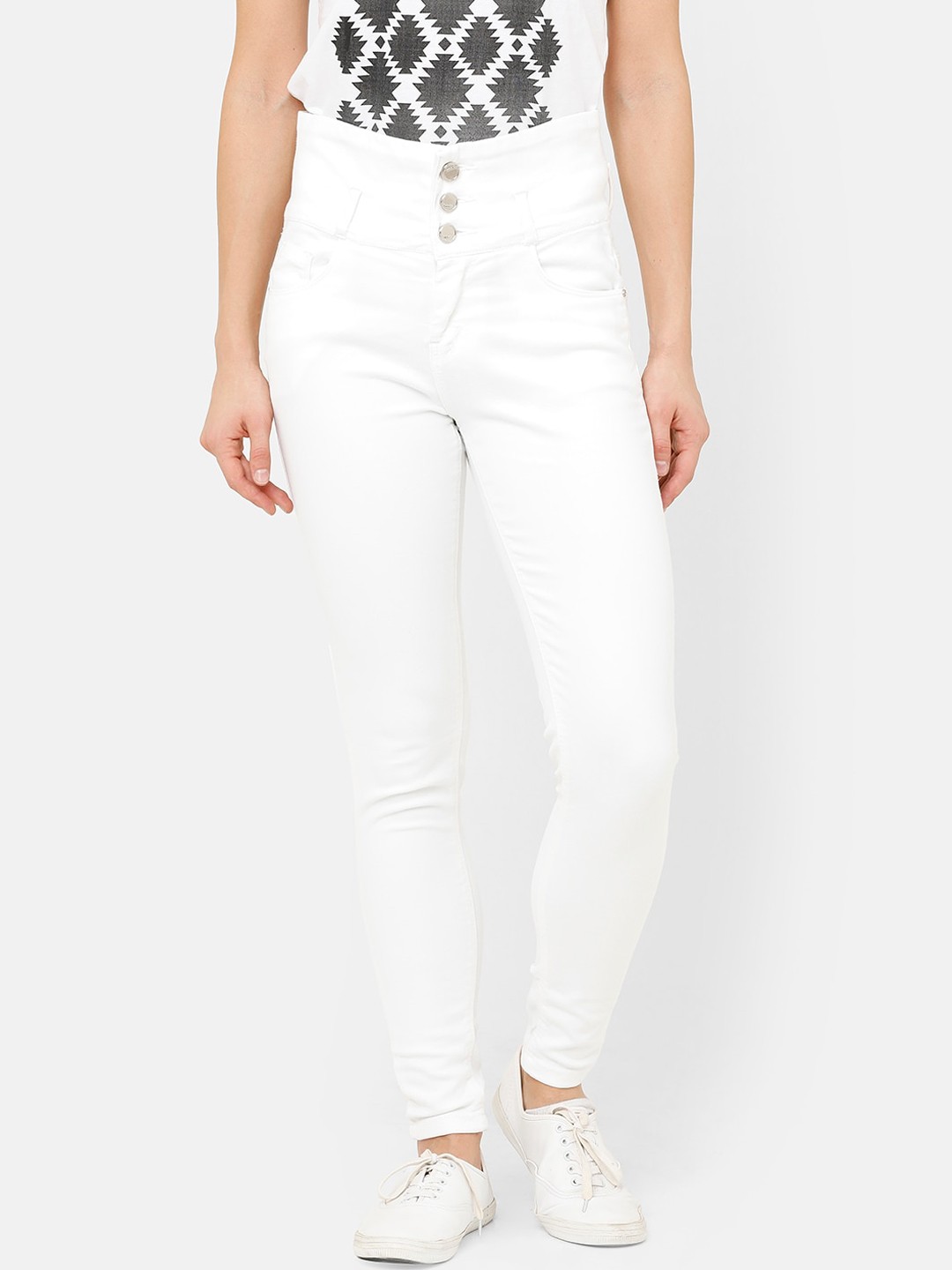 

ZHEIA Women White Skinny Fit Jeans