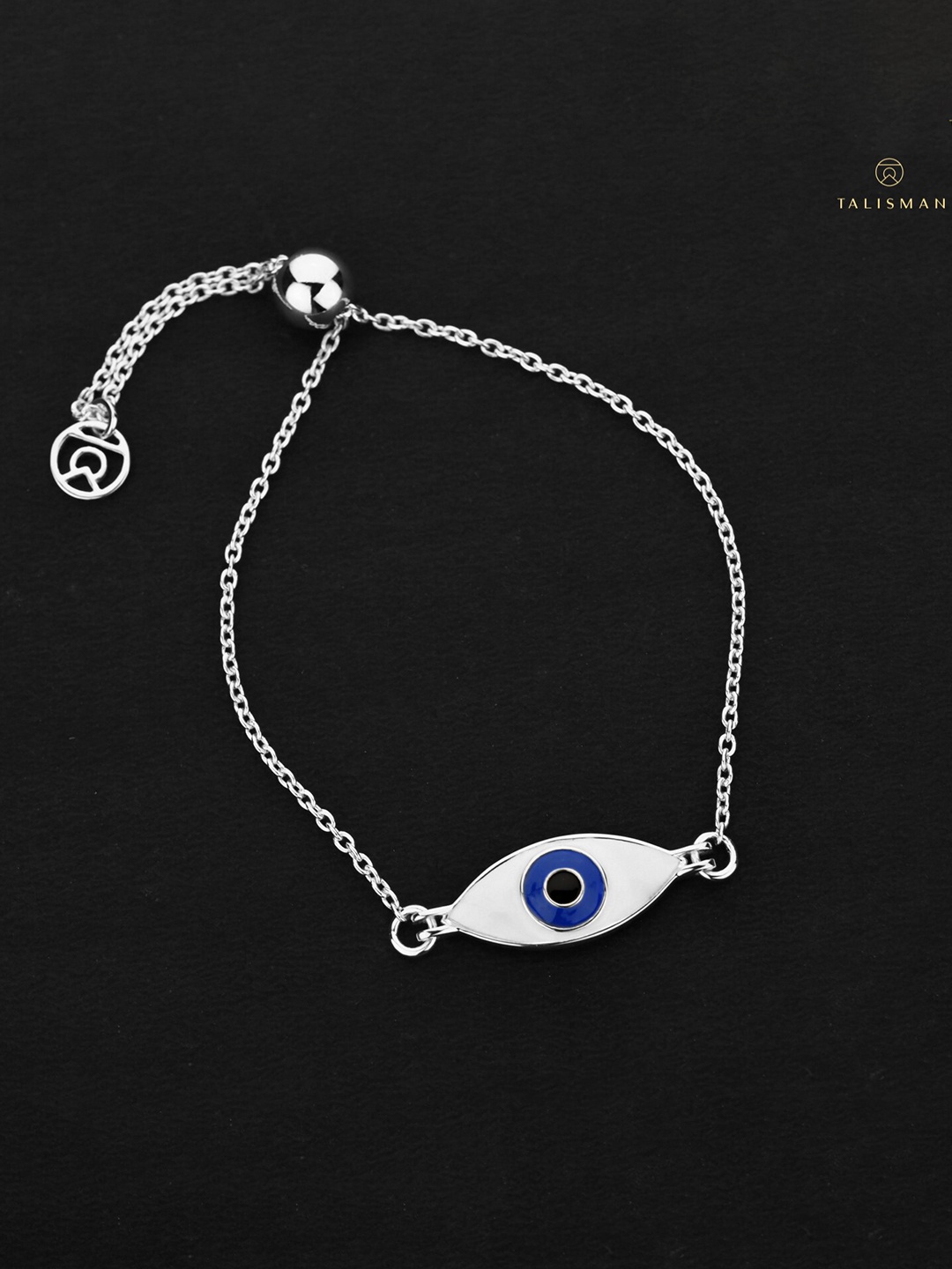 

TALISMAN Rhodium-Plated & Silver-Toned Handcrafted Cubic Zirconia Charm Bracelet