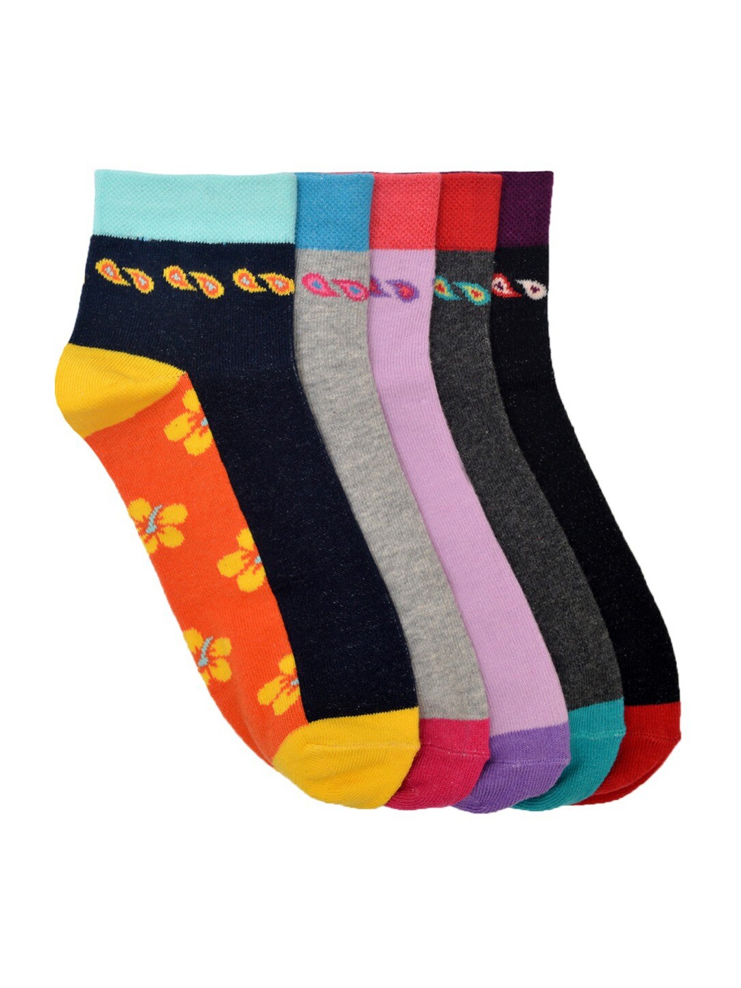 

MARC Women Pack Of 5 Assorted Ankle-Length Socks