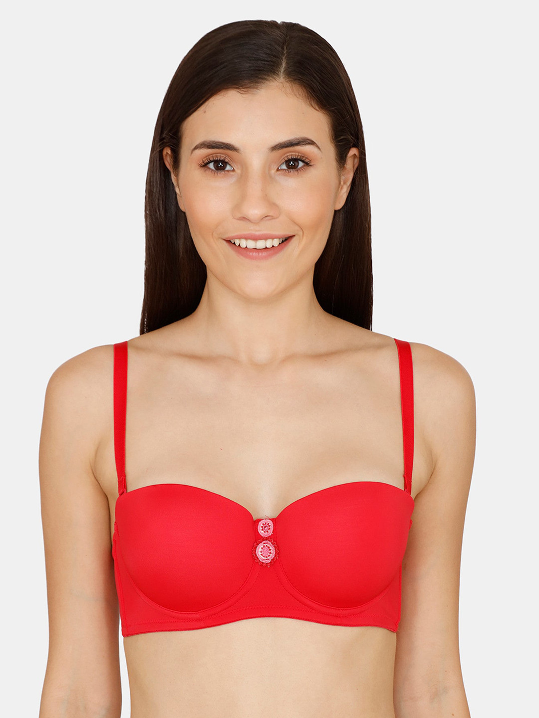 

Zivame Red & Red Solid Underwired Heavily Padded T-shirt Bra ZI104GFASH00RED