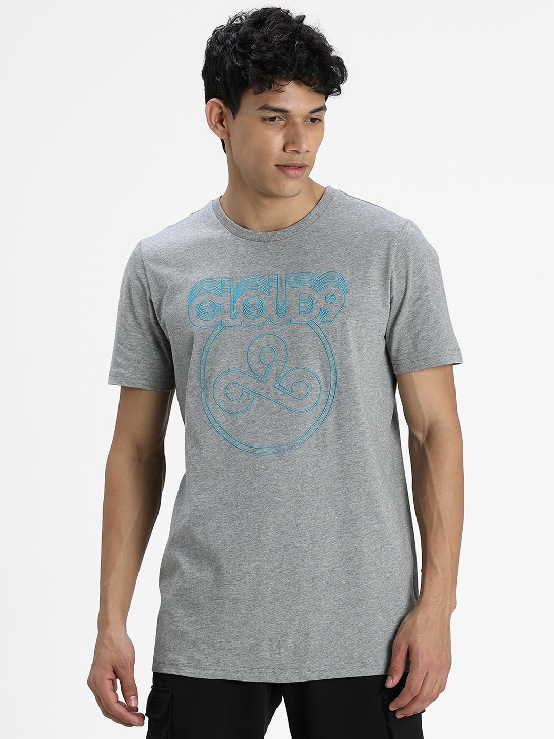 

Puma Men Grey Printed Round Neck CLD9 Forfeit T-shirt
