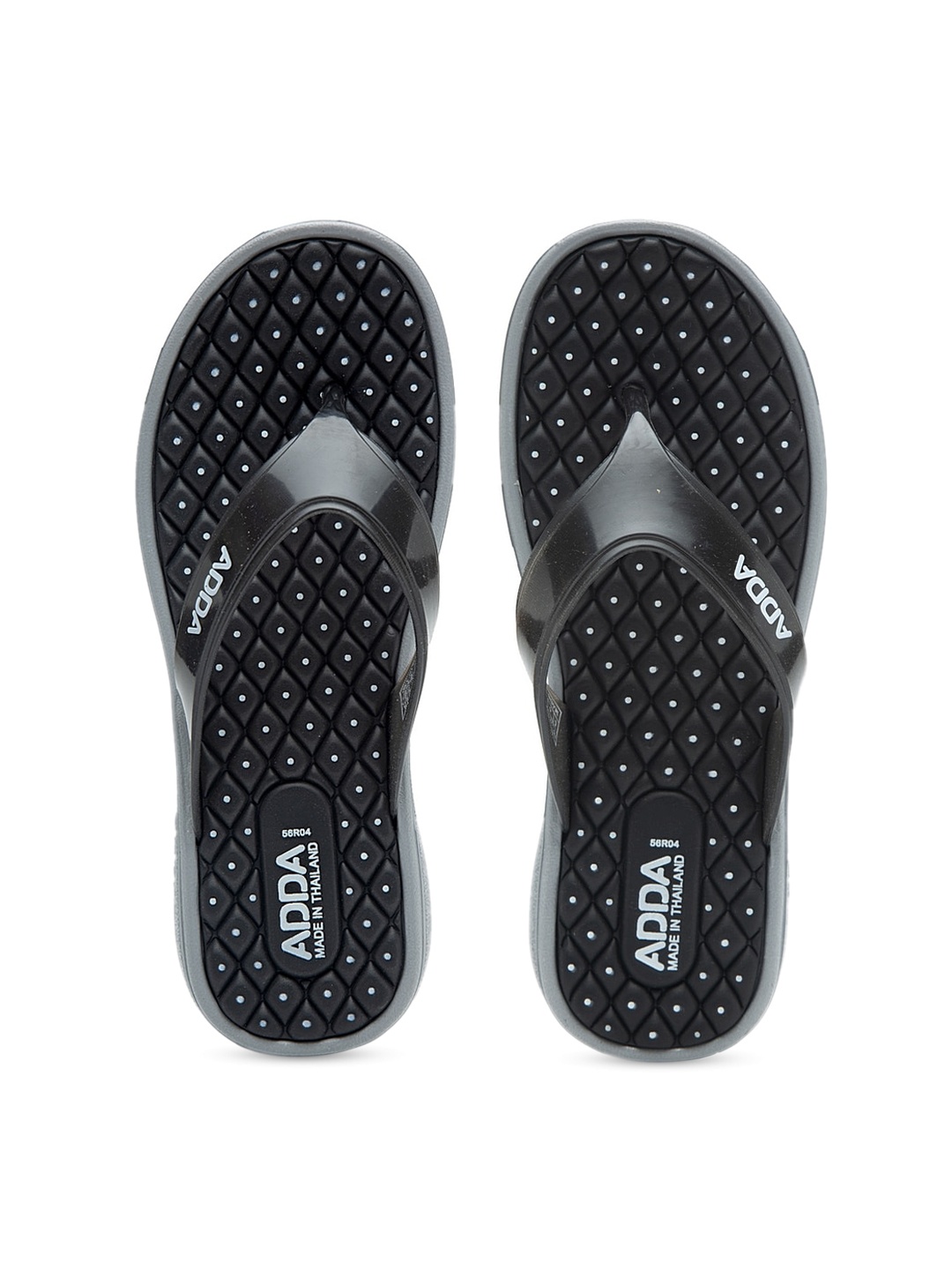 

Adda Women Black & Grey Printed Thong Flip-Flops