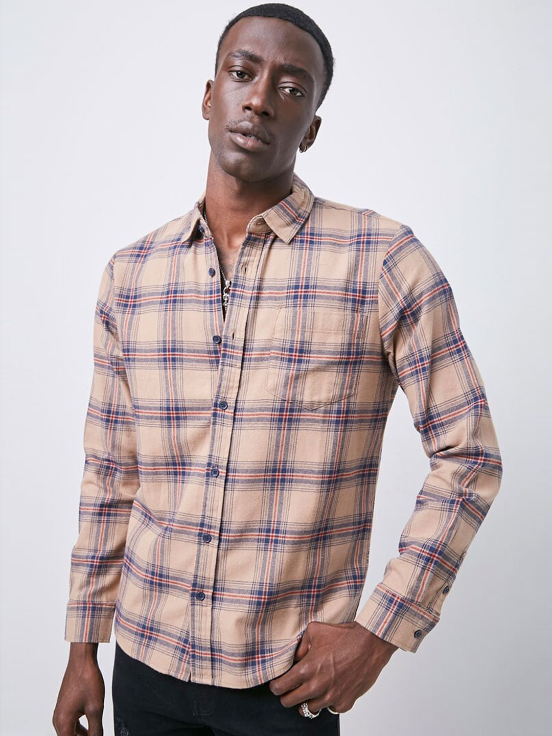 

FOREVER 21 Men Multicoloured Regular Fit Checked Casual Shirt, Multi