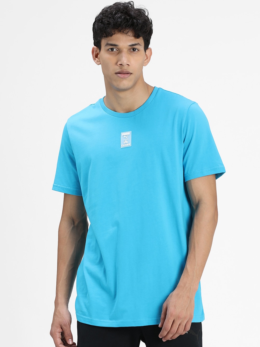 

Puma Men Blue Solid Round Neck T-shirt