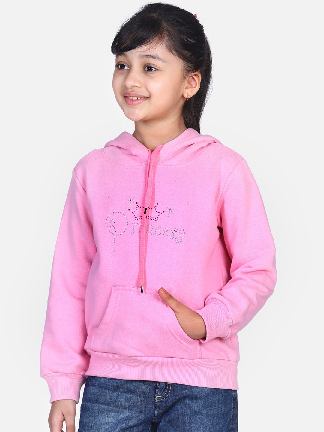 

StyleStone Girls Pink Embellished Sweatshirt