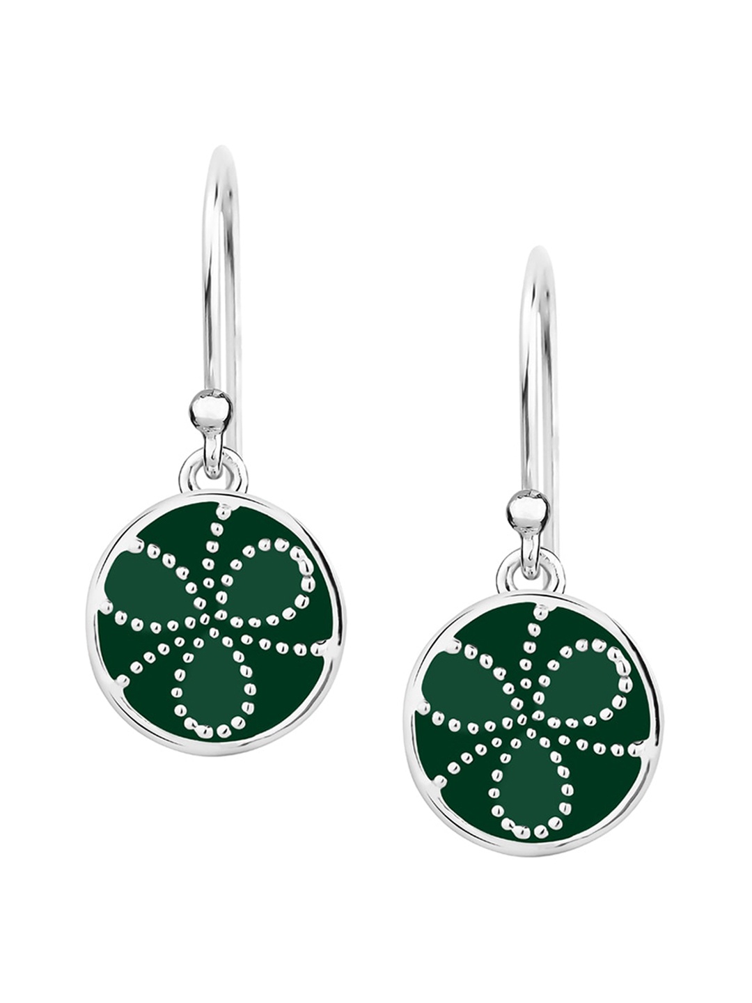 

TALISMAN Silver-Toned & Blue Contemporary Drop Earrings