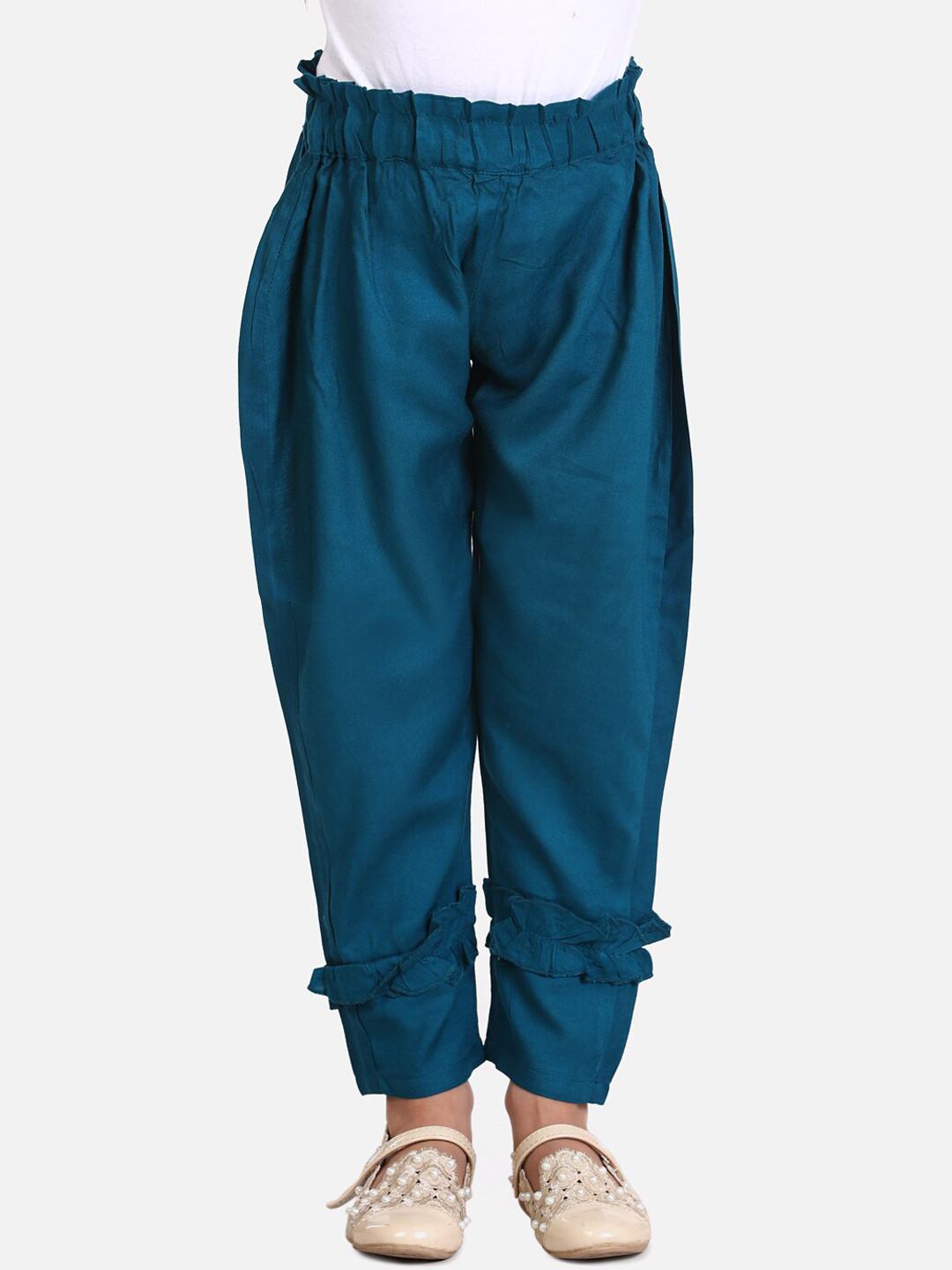 

Cutiekins Girls Teal Blue Solid Palazzos
