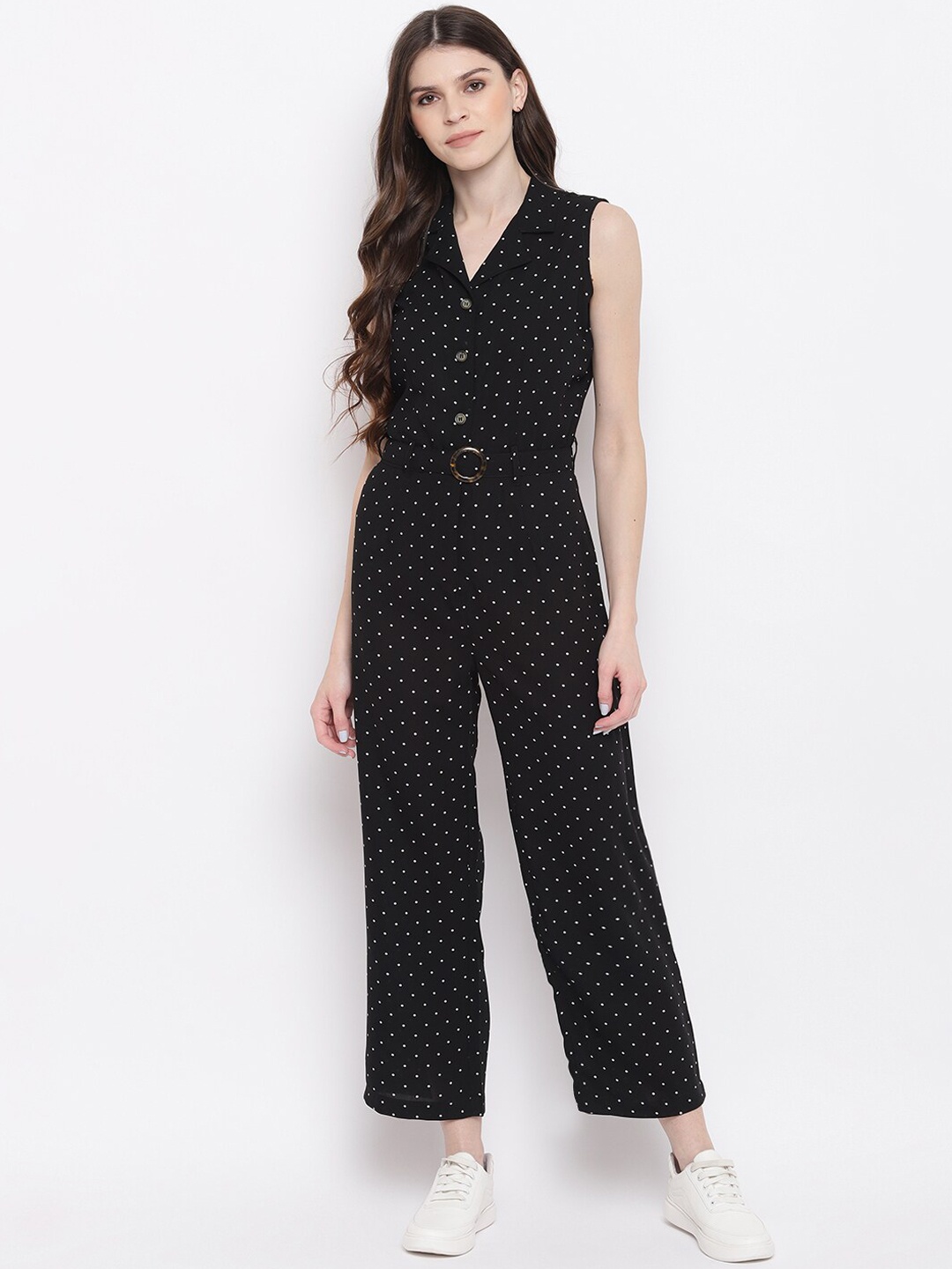 

Mayra Women Black Printed Basic Jumpsuit