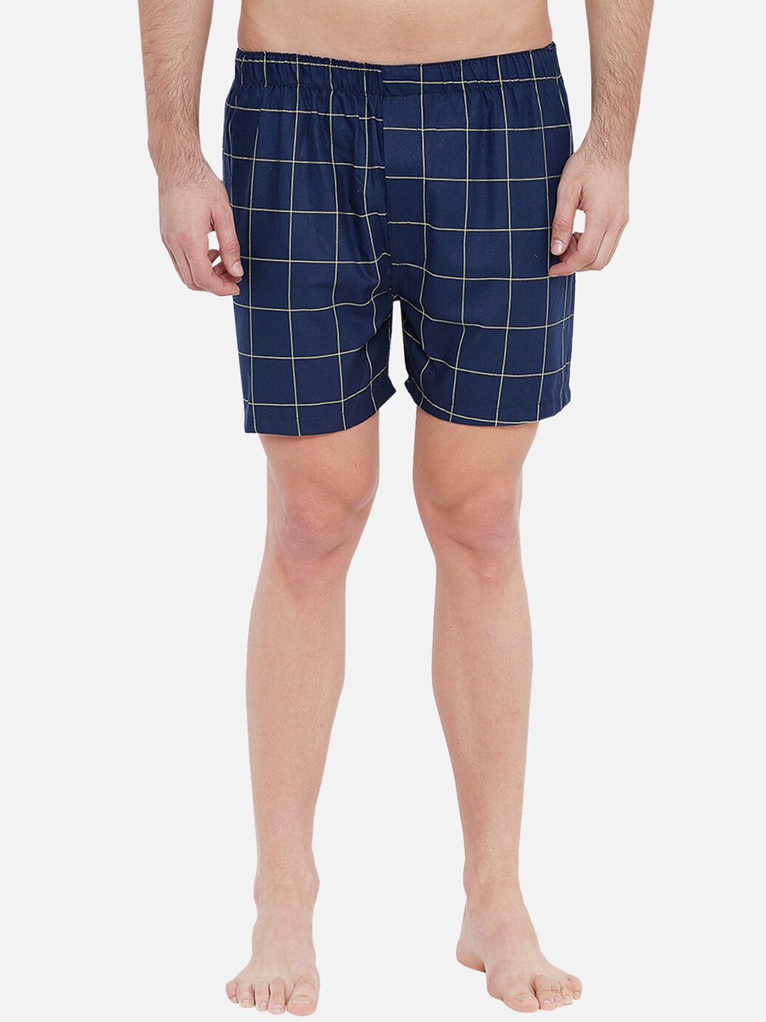 

XYXX Men Super Combed Pure Cotton Checkered Checkmate Boxer XYBOX25, Navy blue
