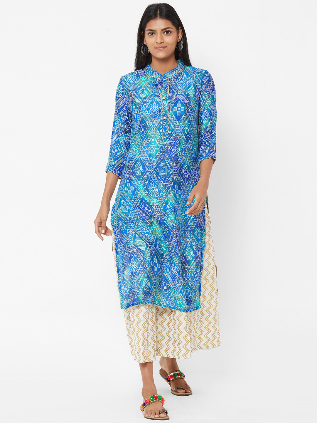 

FASHOR Women Blue Printed Maxi Dress