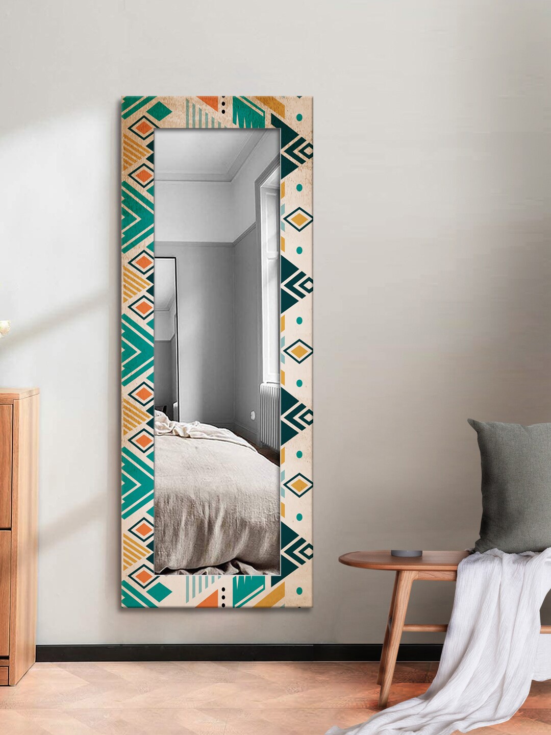 

999Store Brown & Green Framed Wall Mirror