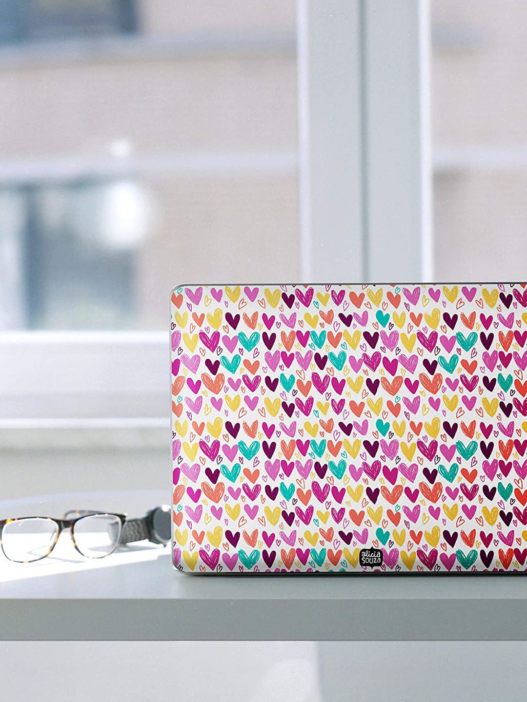 

Alicia Souza Hearts & Hearts Laptop Skin, Multi
