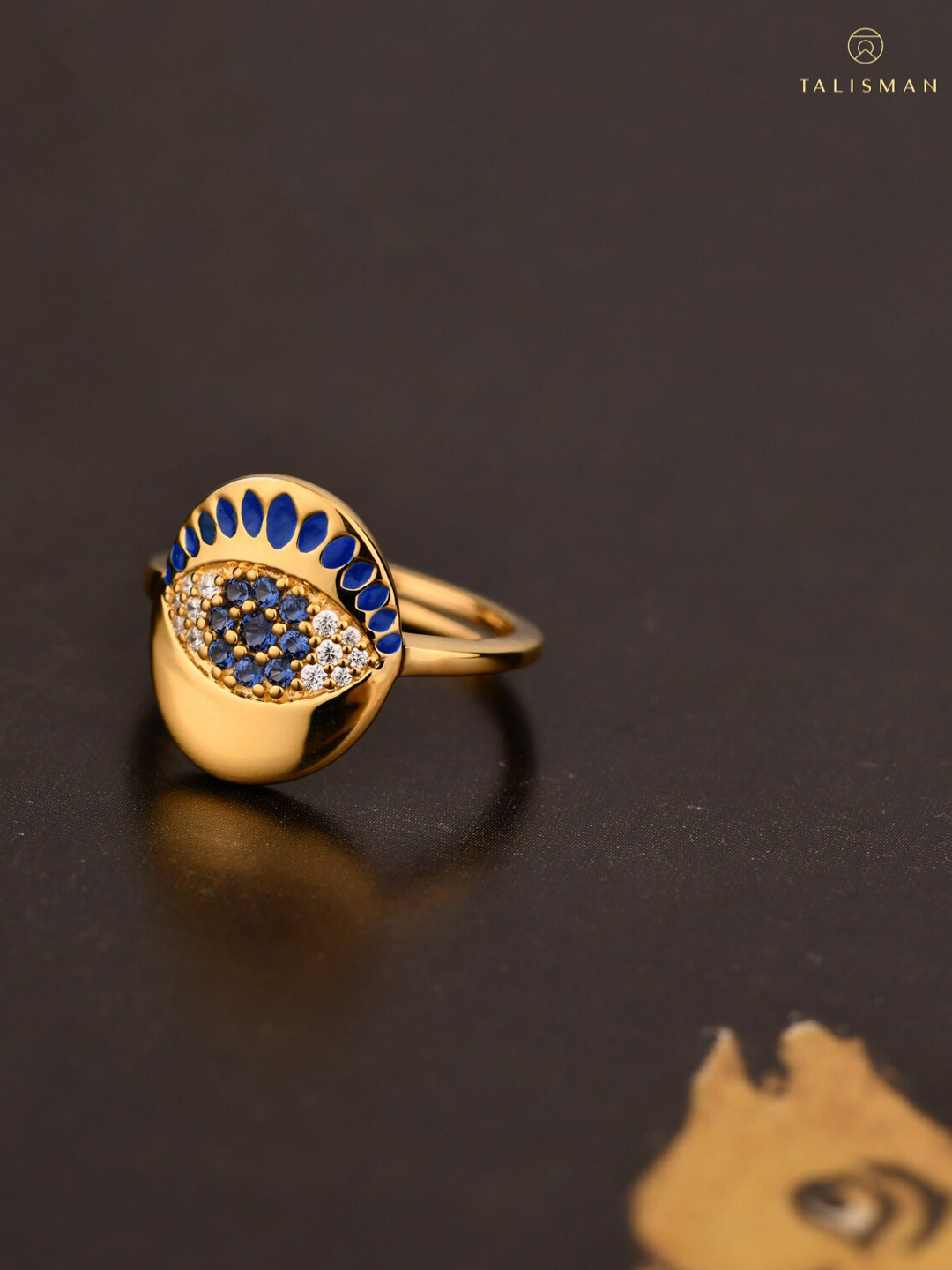 

TALISMAN Classic Evil Eye Protection Adjustable Ring, Gold