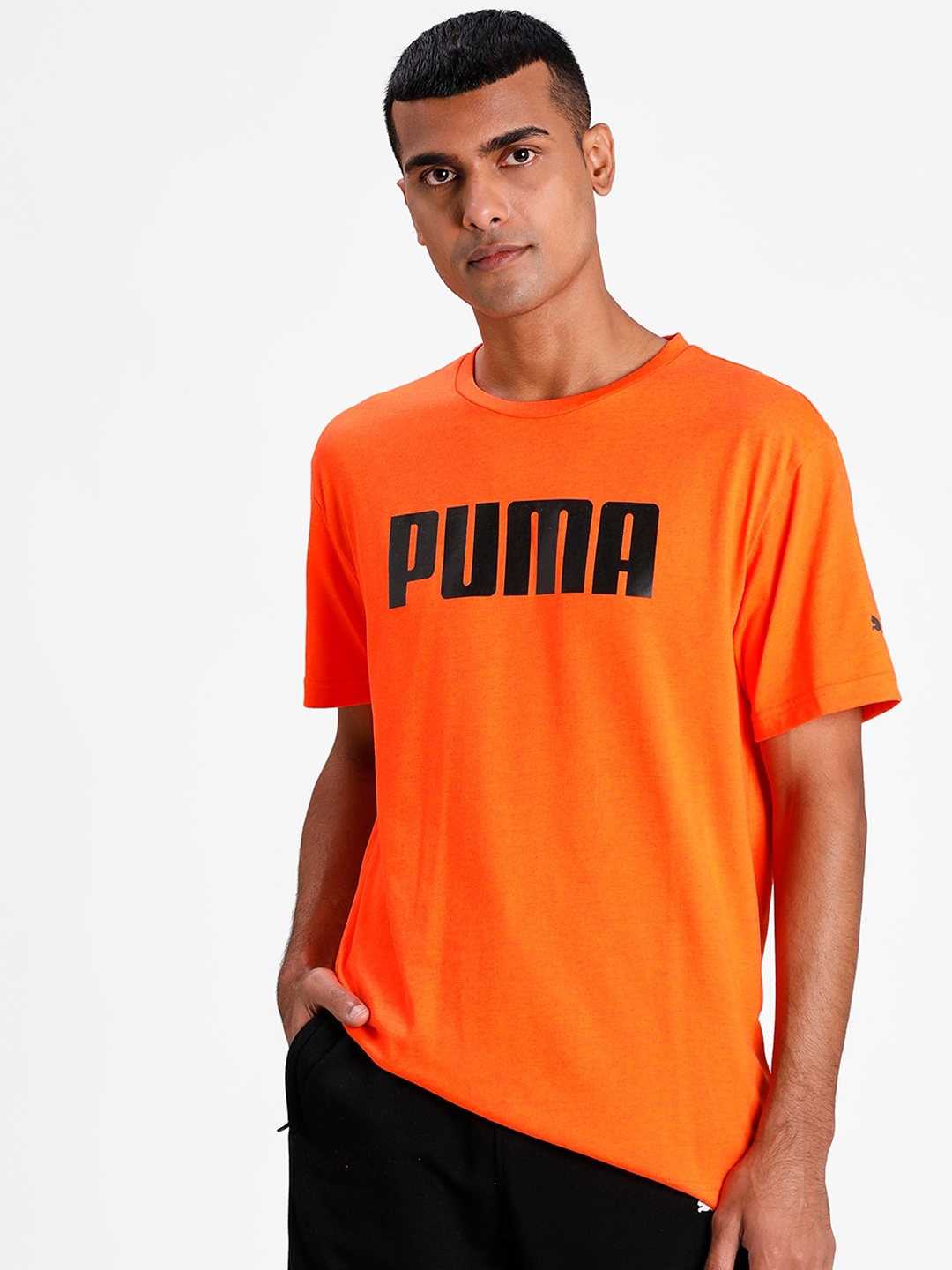 

Puma Men Orange Solid Round Neck T-shirt