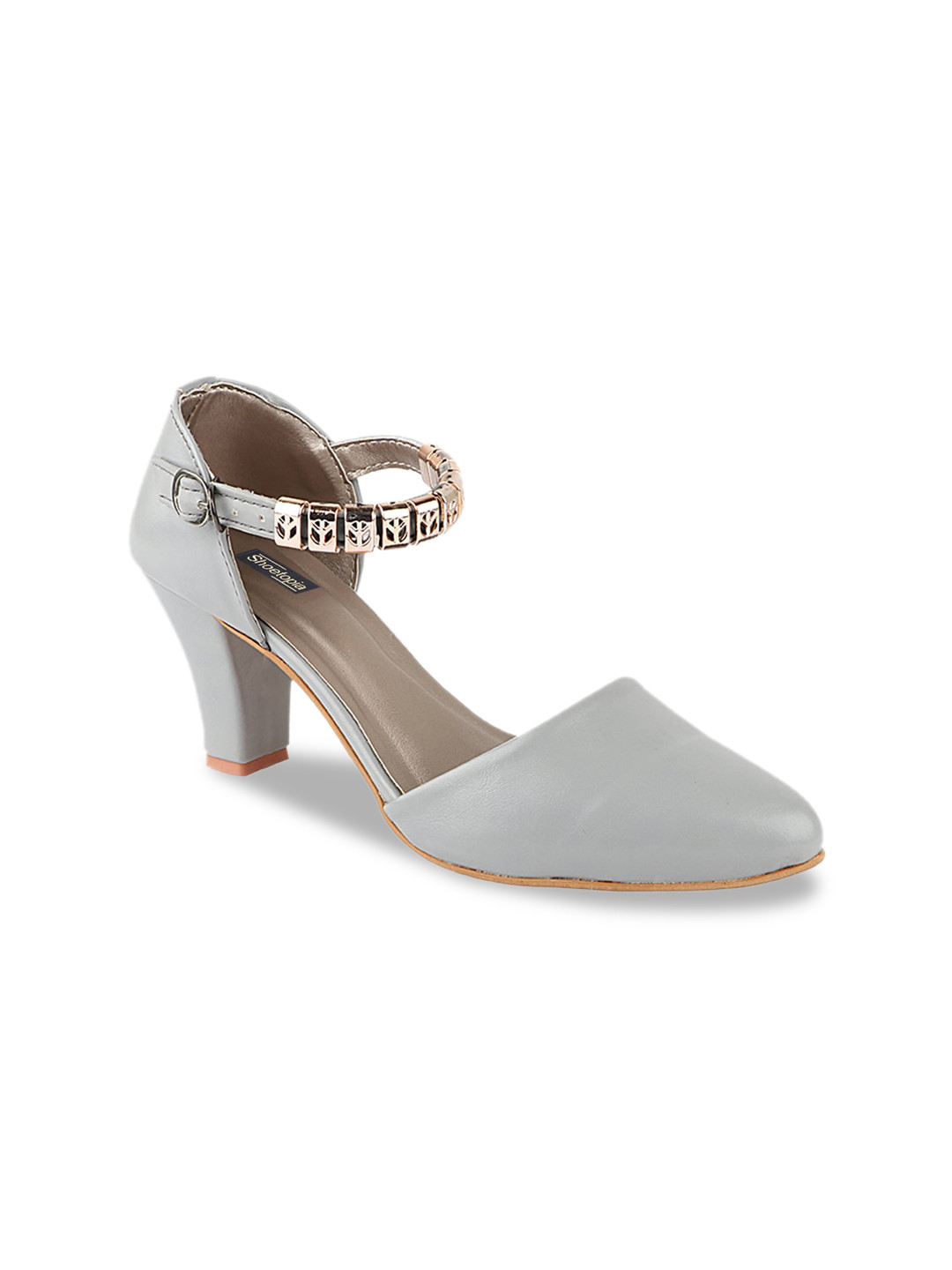 

Shoetopia Women Grey Solid Block Heels