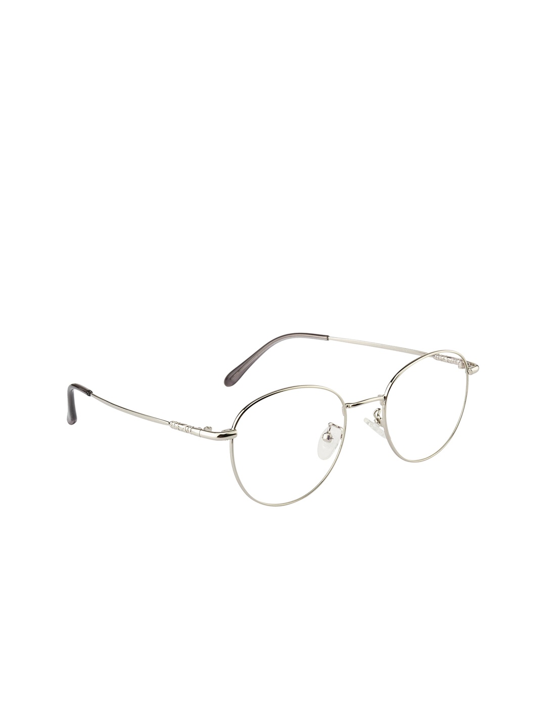 

Clark N Palmer Unisex Silver-Toned Solid Full-Rim Oval Frames-CNP-3166-C3