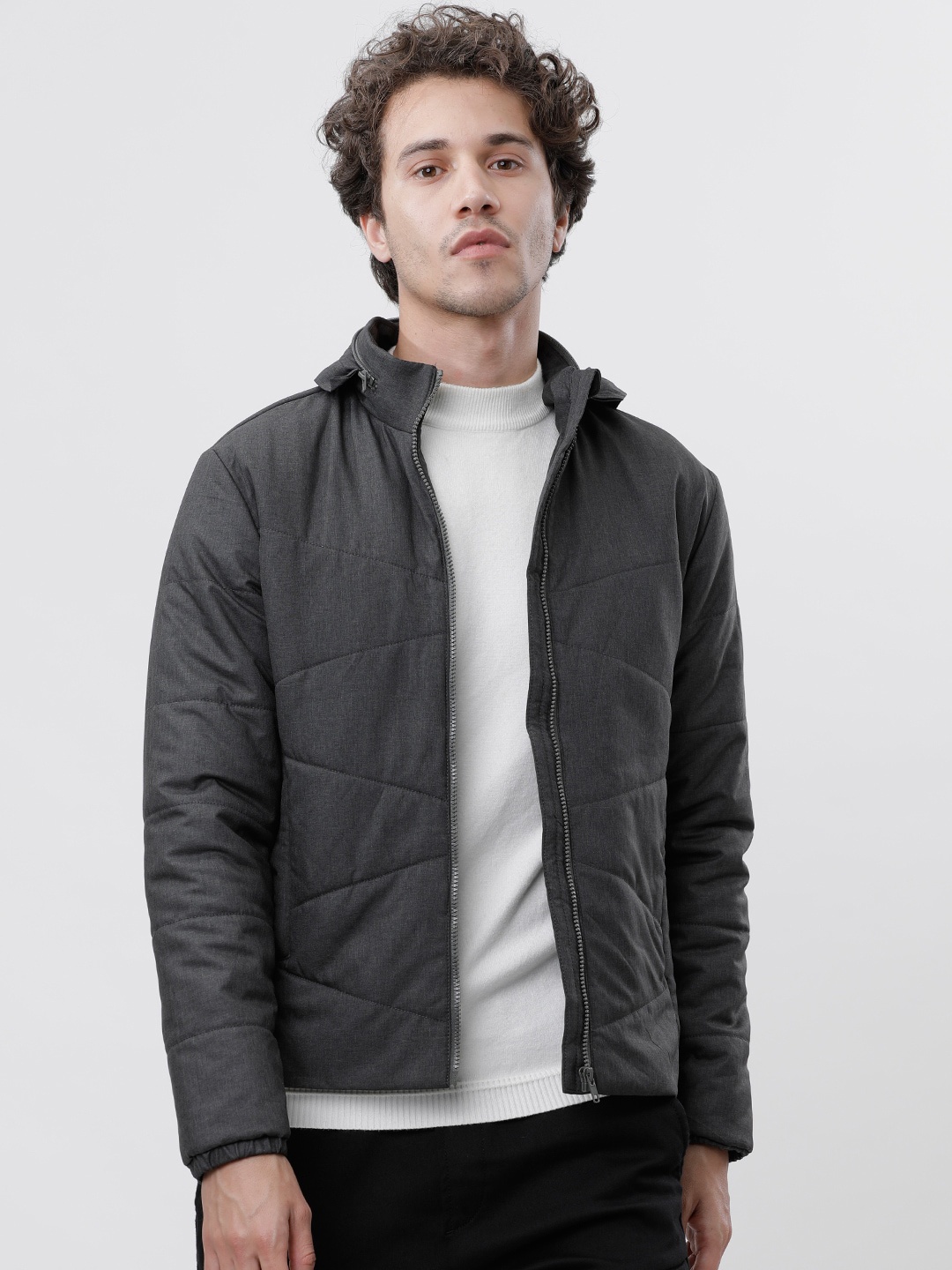 

HIGHLANDER Men Black Solid Padded Jacket