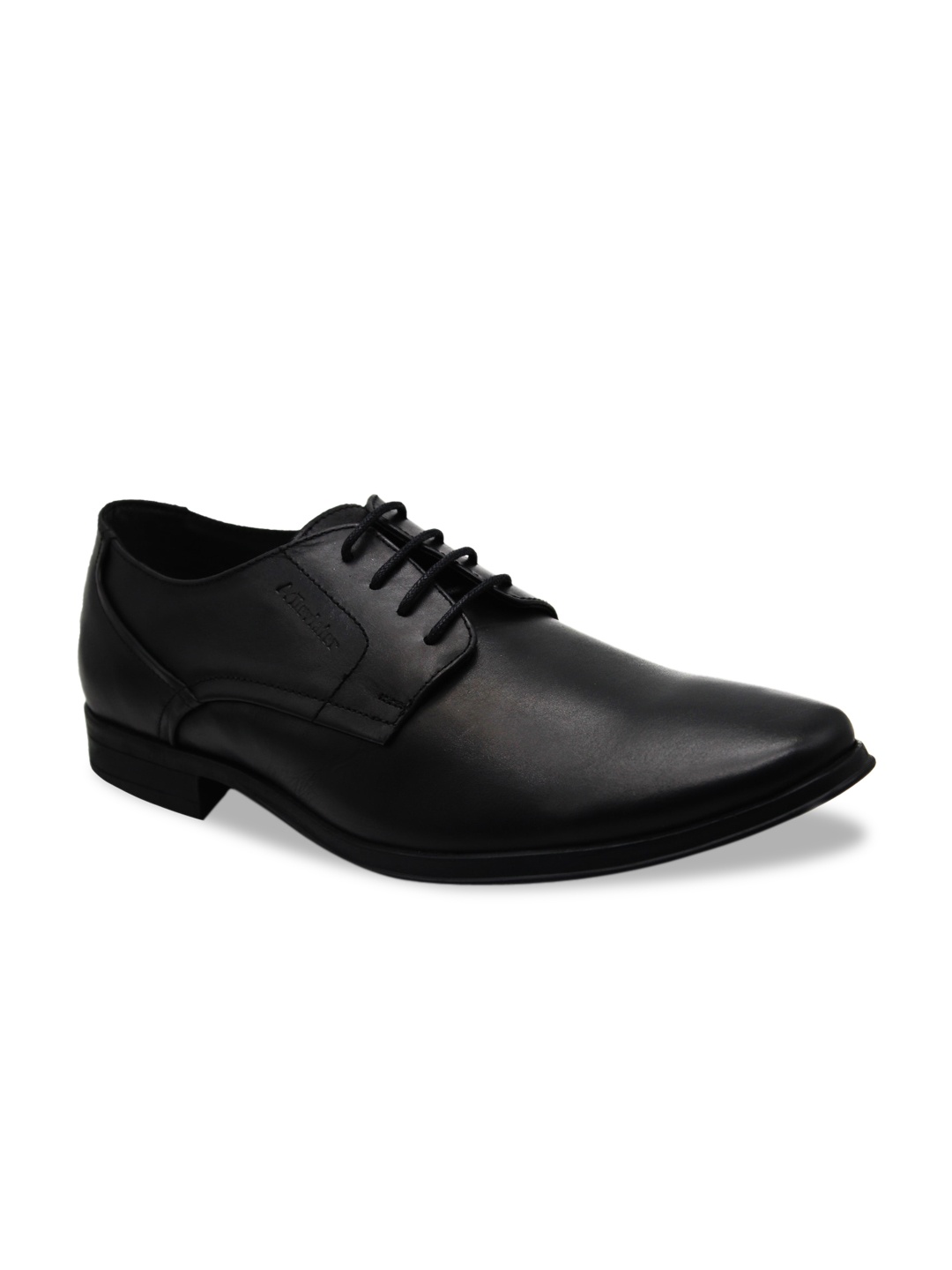 

Alleviater Men Black Solid Genuine Leather Derbys Shoes