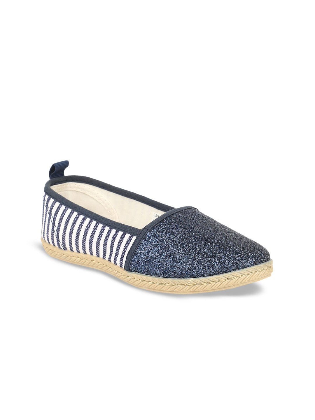 

Bubblegummers Girls Blue Striped Fabric Ballerinas