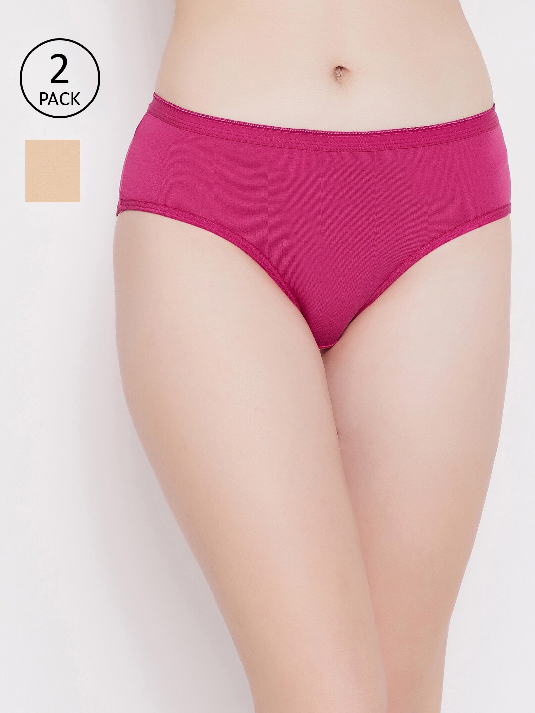 

Clovia Women Pack Of 2 Assorted Sustainable Hipster Briefs COMPNC820M