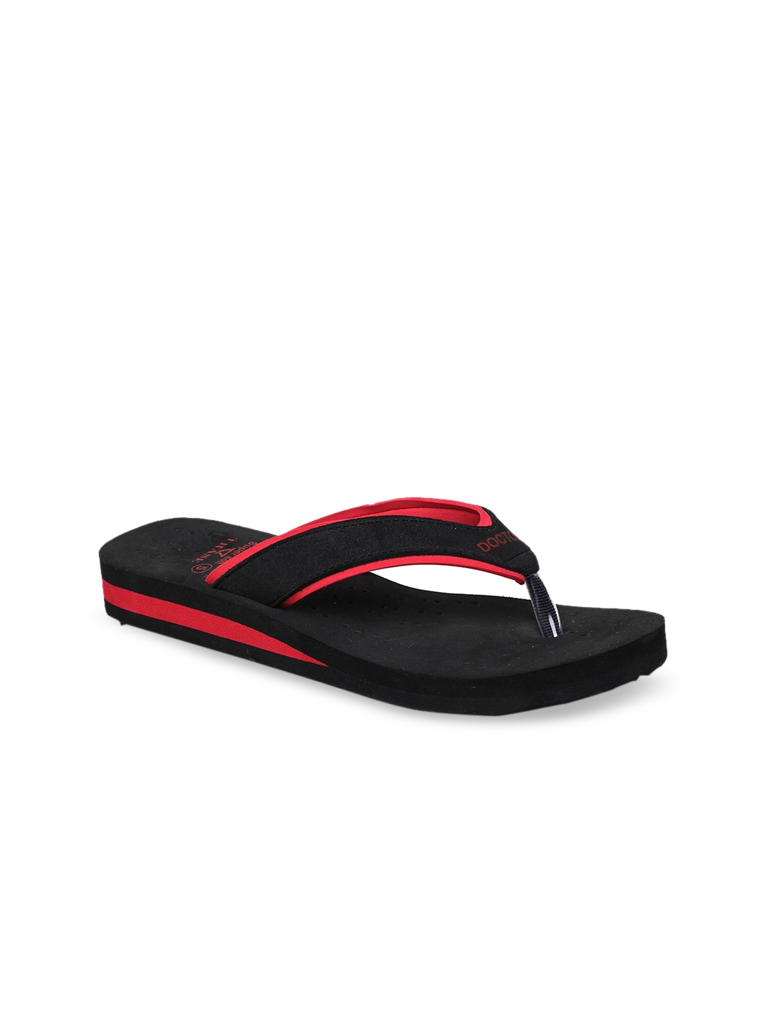 

TRASE Women Red & Black Colourblocked Heels