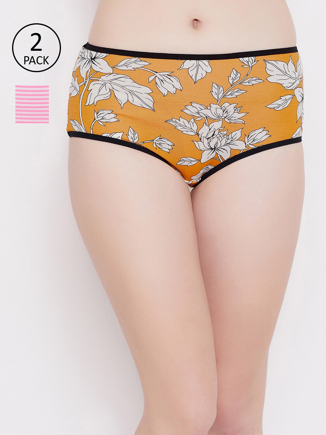 

Clovia Women Pack of 2 Assorted Hipster Sustainable Briefs COMPNC825