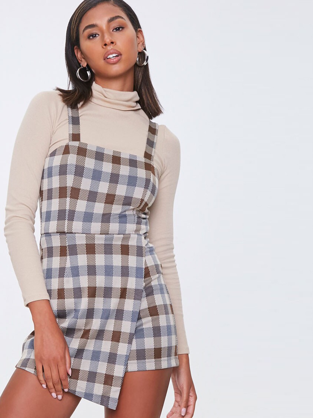 

FOREVER 21 Women Multicoloured Checked Basic Jumpsuit, Multi