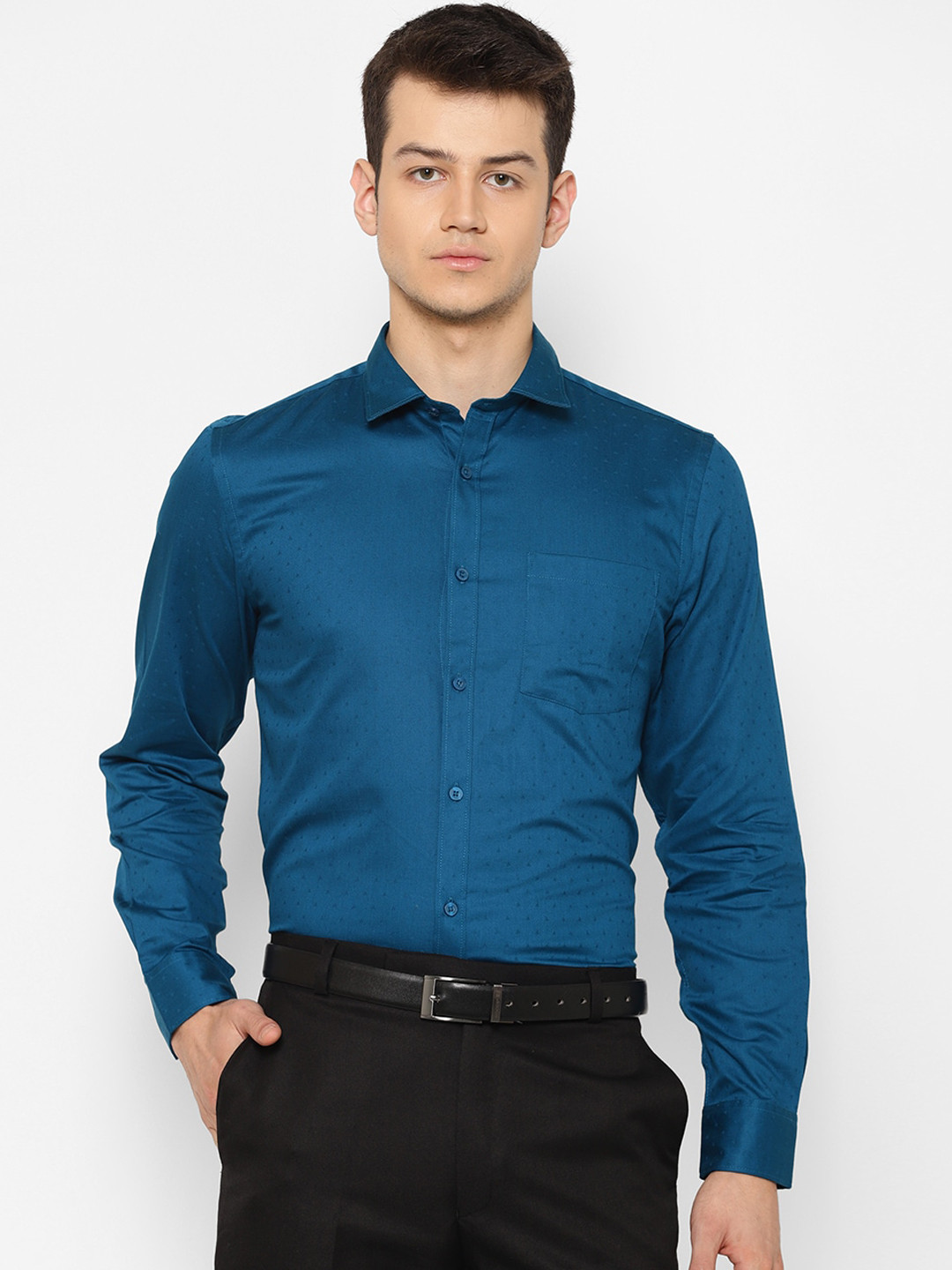 

cape canary Men Blue Regular Fit Solid Casual Shirt