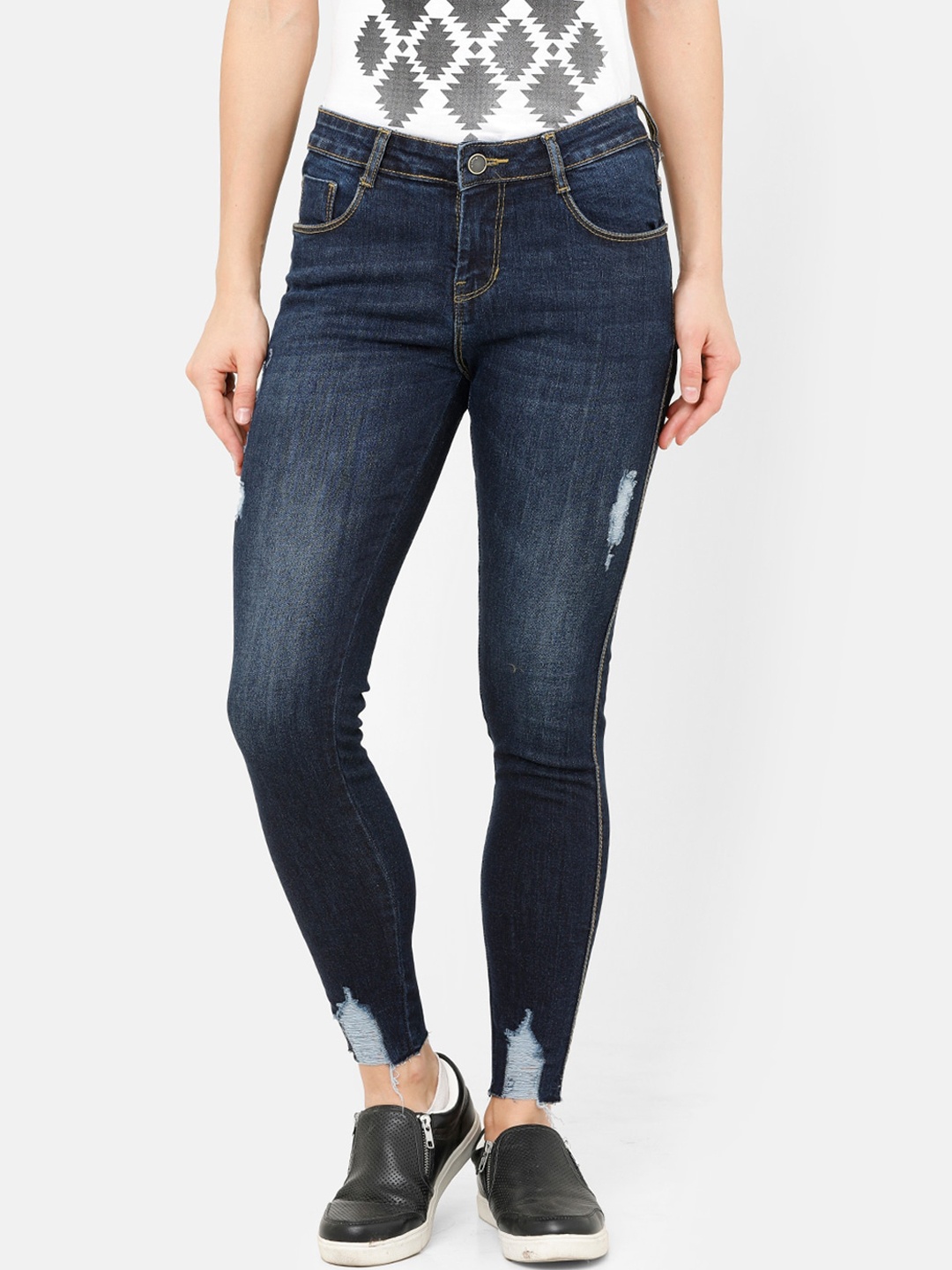 

ZHEIA Women Navy Blue Skinny Fit Jeans