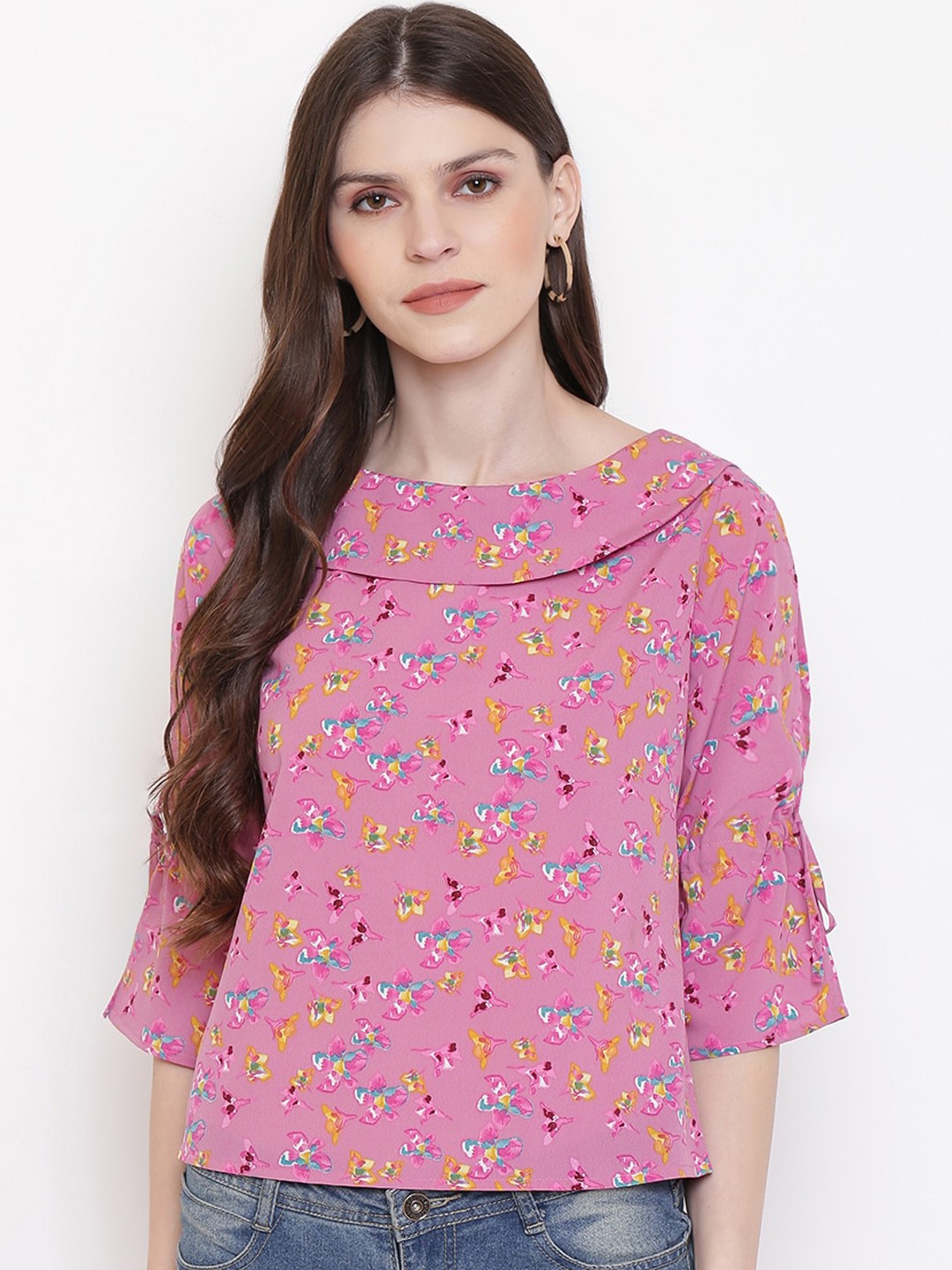 

Mayra Women Pink Floral Printed Top