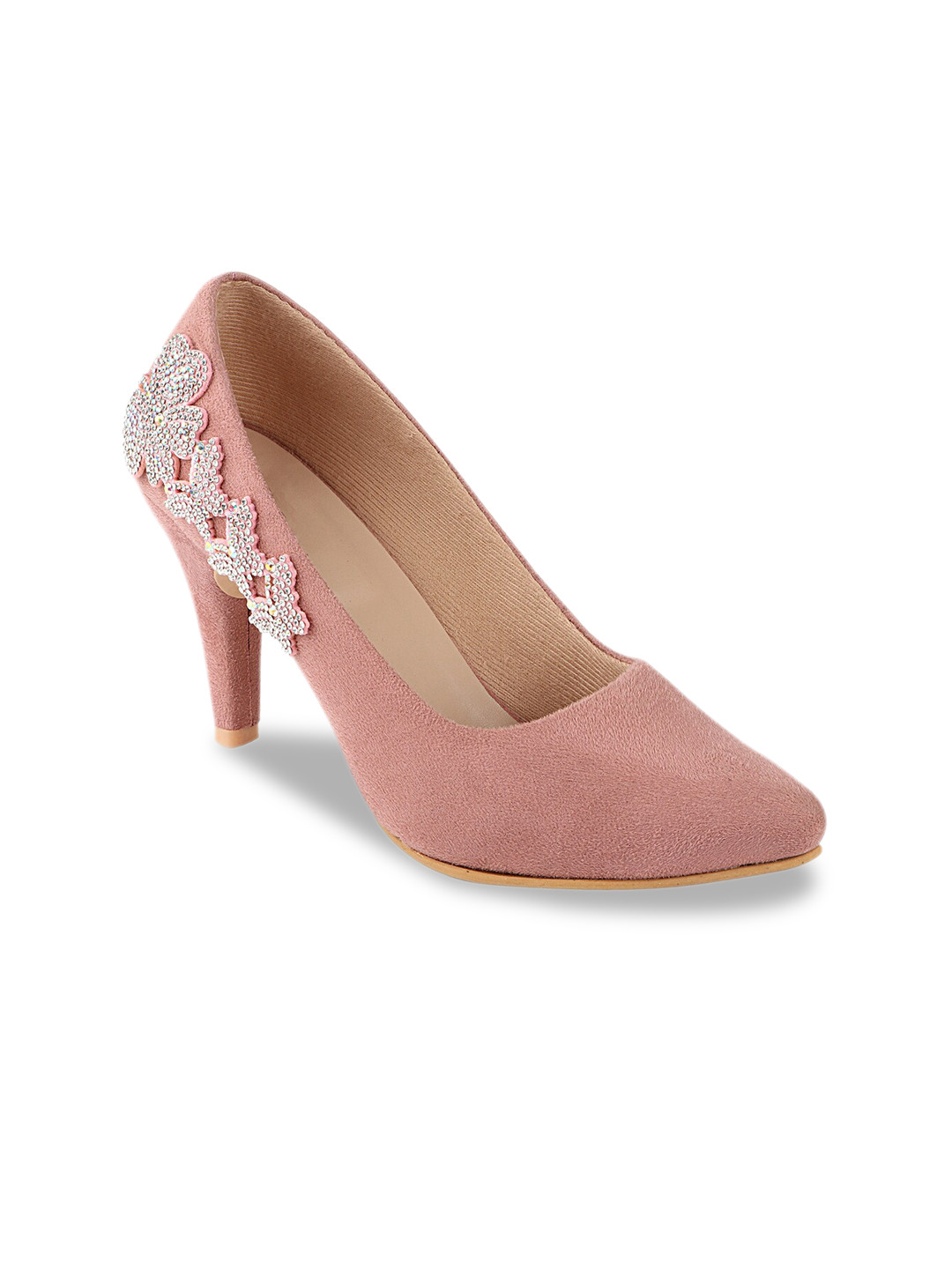 

Shoetopia Women Peach-Coloured Solid Suede Pumps