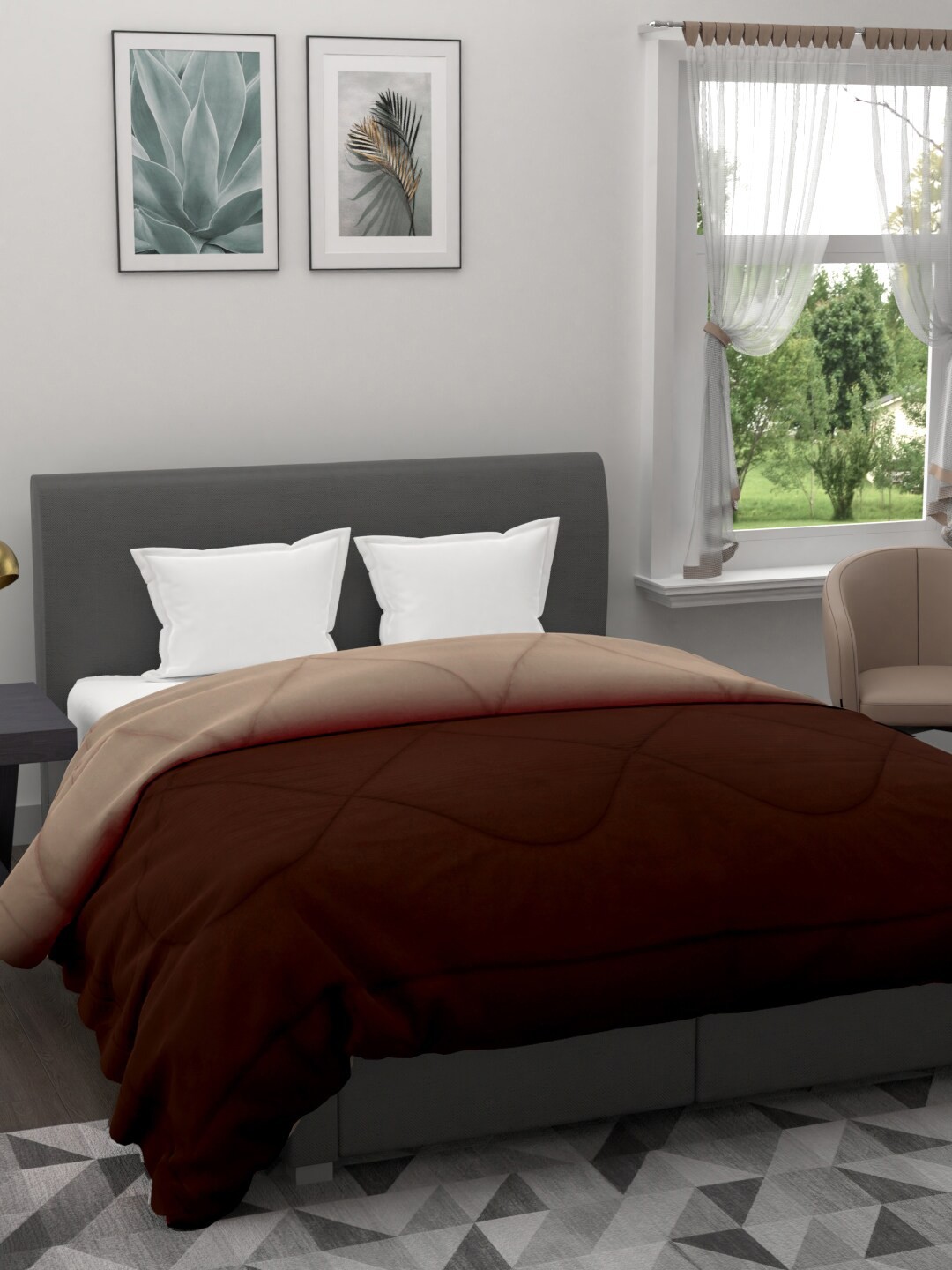 

EverHOME Brown & Beige Solid Mild Winter 200 GSM Double Bed Comforter