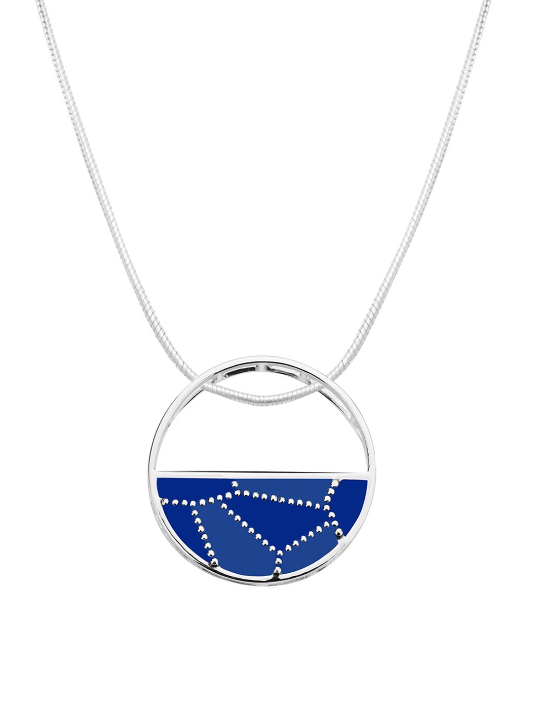 

TALISMAN Rhodium-Plated Silver-Toned & Blue Handcrafted Sustainable Pendant