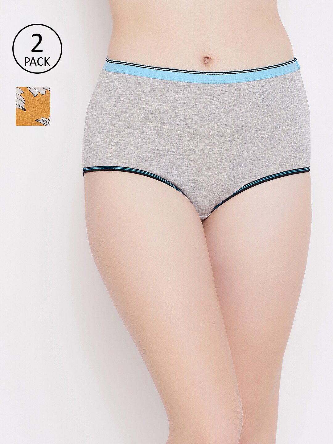 

Clovia Women Pack Of 2 Assorted Sustainable Hipster Briefs COMPNC824M