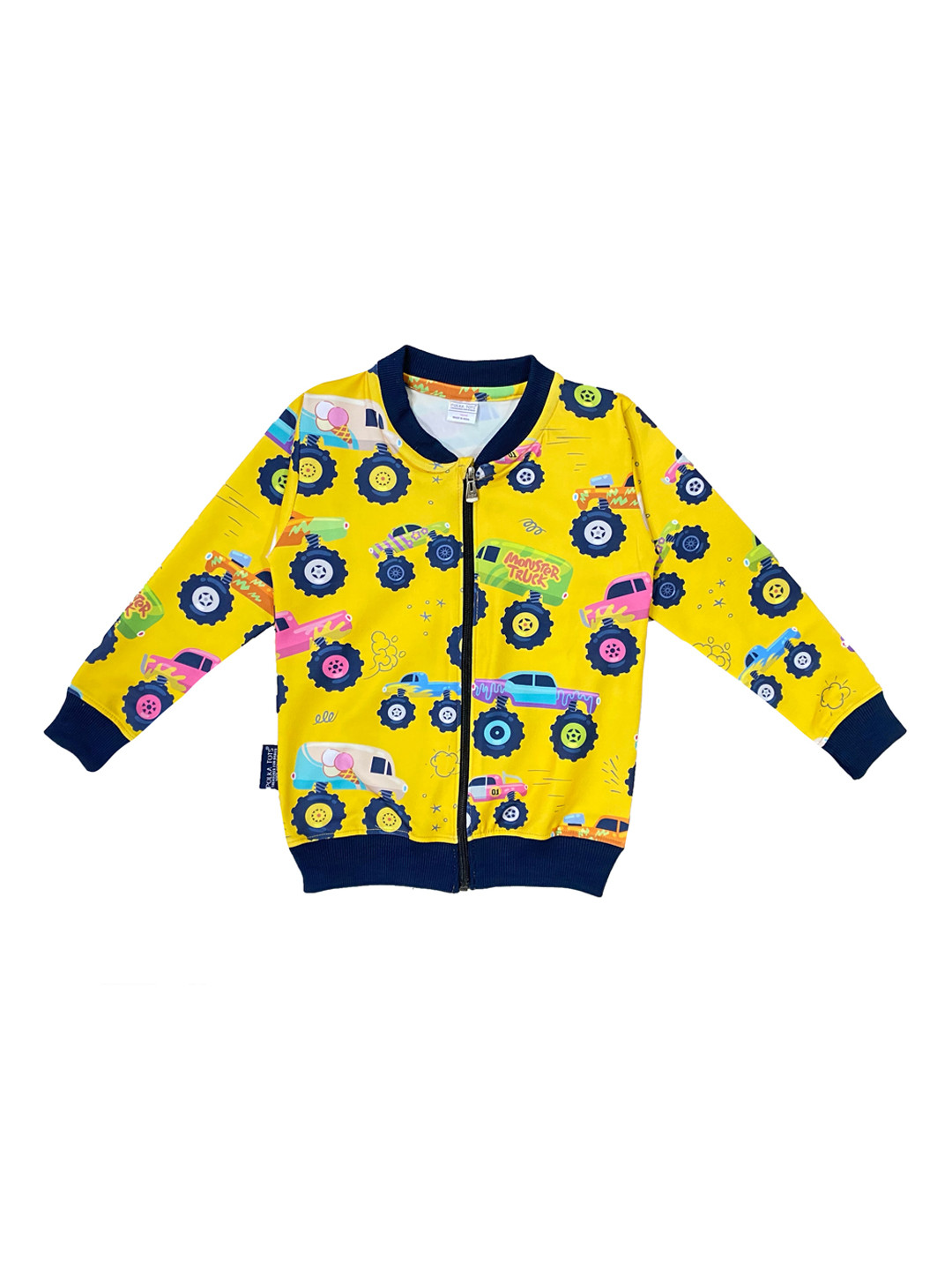 

Polka Tots Boys Yellow Printed Lightweight Bomber