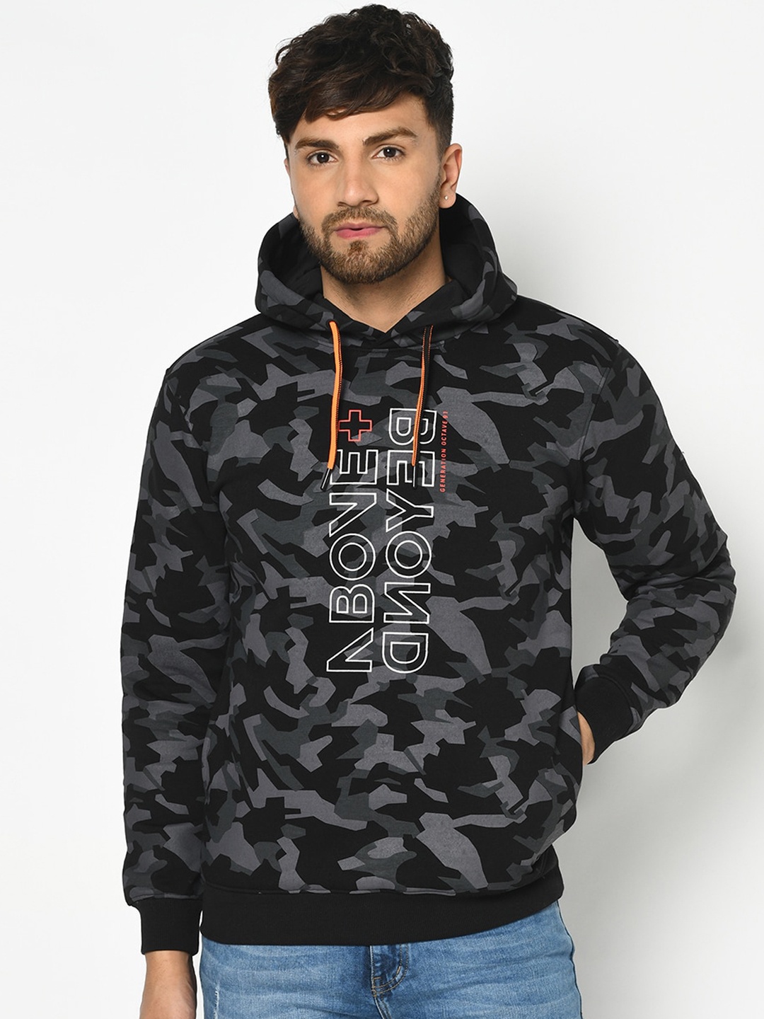 

Octave Men Black Printed Sweatshirt