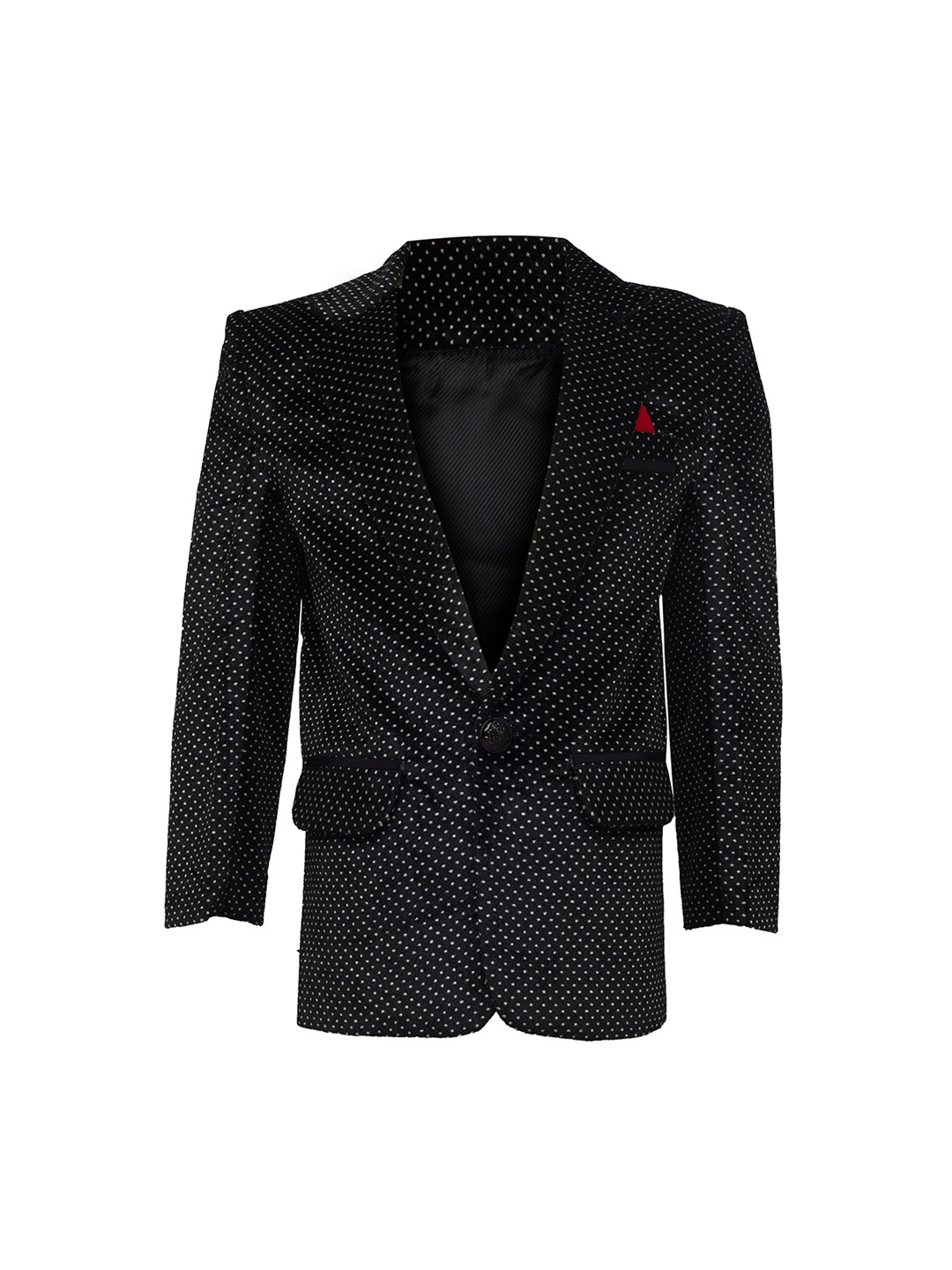 

Jeetethnics Boys Black Self-Design Blazer