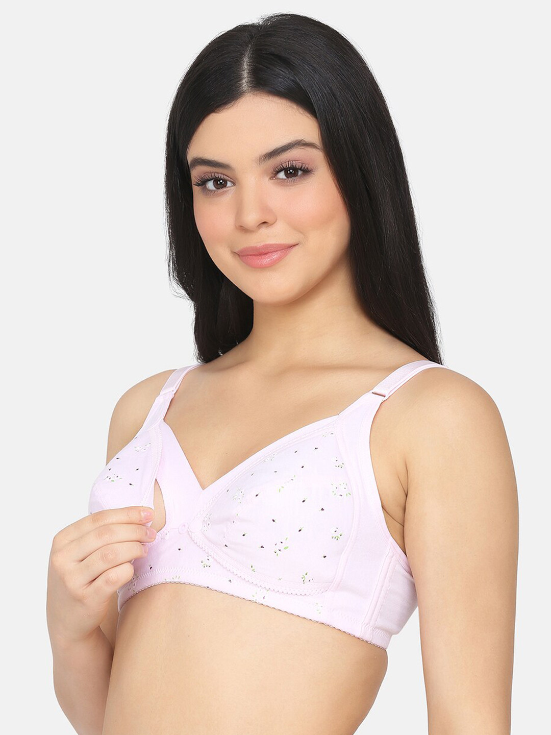 

MAMMA PRESTO Pink Printed Non-Wired Non Padded Maternity Nursing Bra MPF-27 PINK-C20