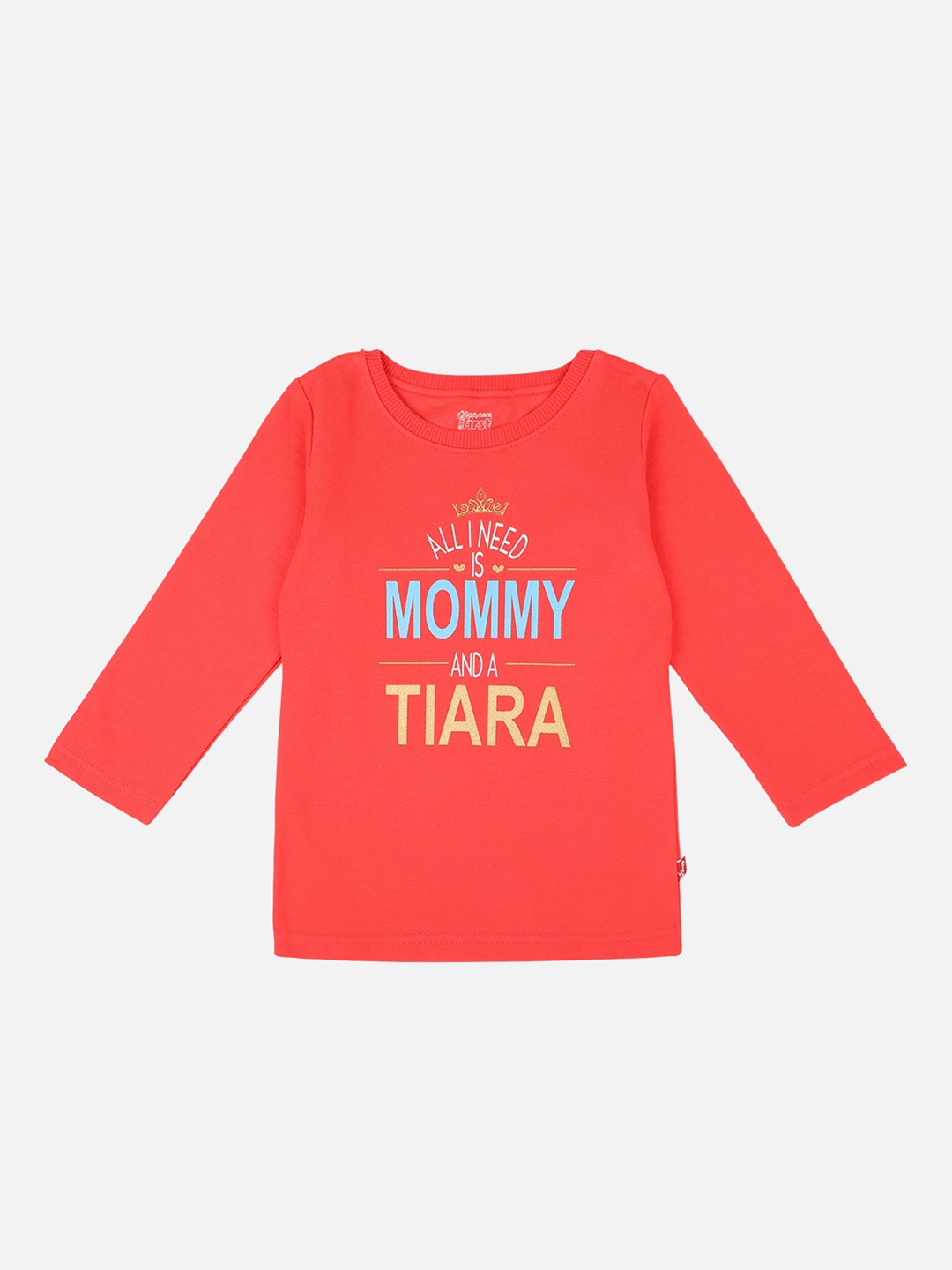 

Bodycare First Girls Red Printed Round Neck T-shirt