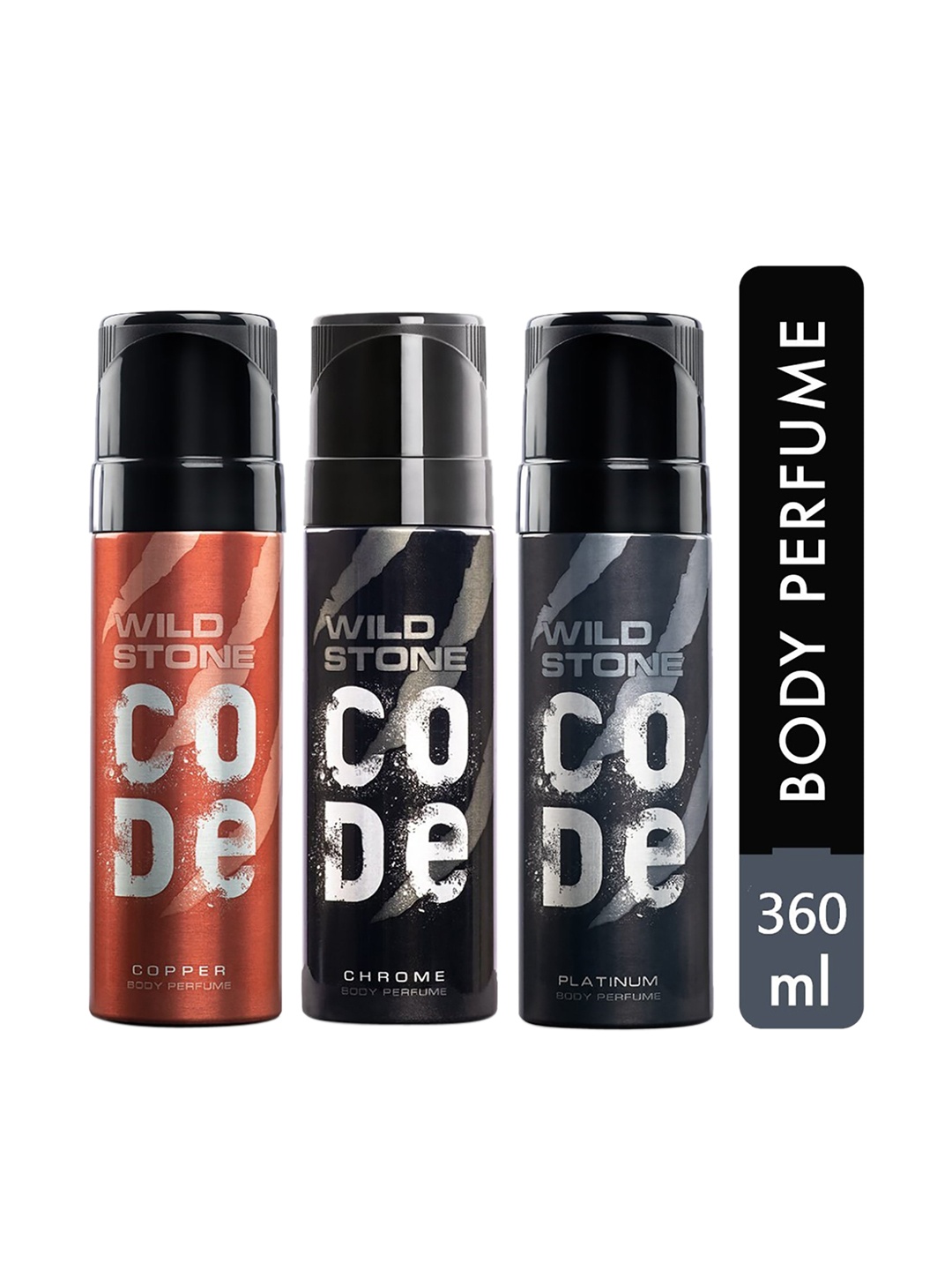 

Wild stone Unisex Set Of 3 Body Perfume Spray, Multi