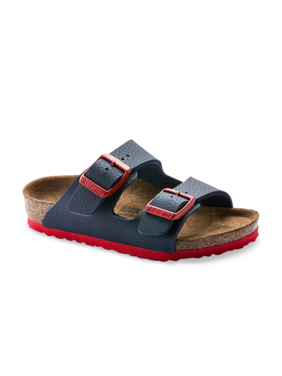 

Birkenstock Arizona Desert Soil Blue Red Narrow Width Birko-Flor Twostrapsandals