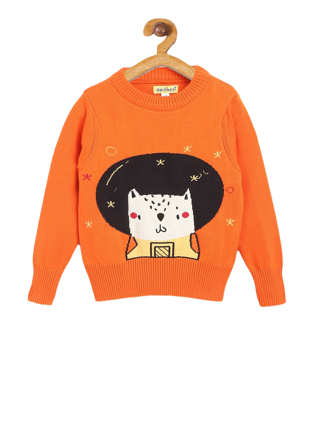 

Nauti Nati Boys Orange Printed Pullover Sweater
