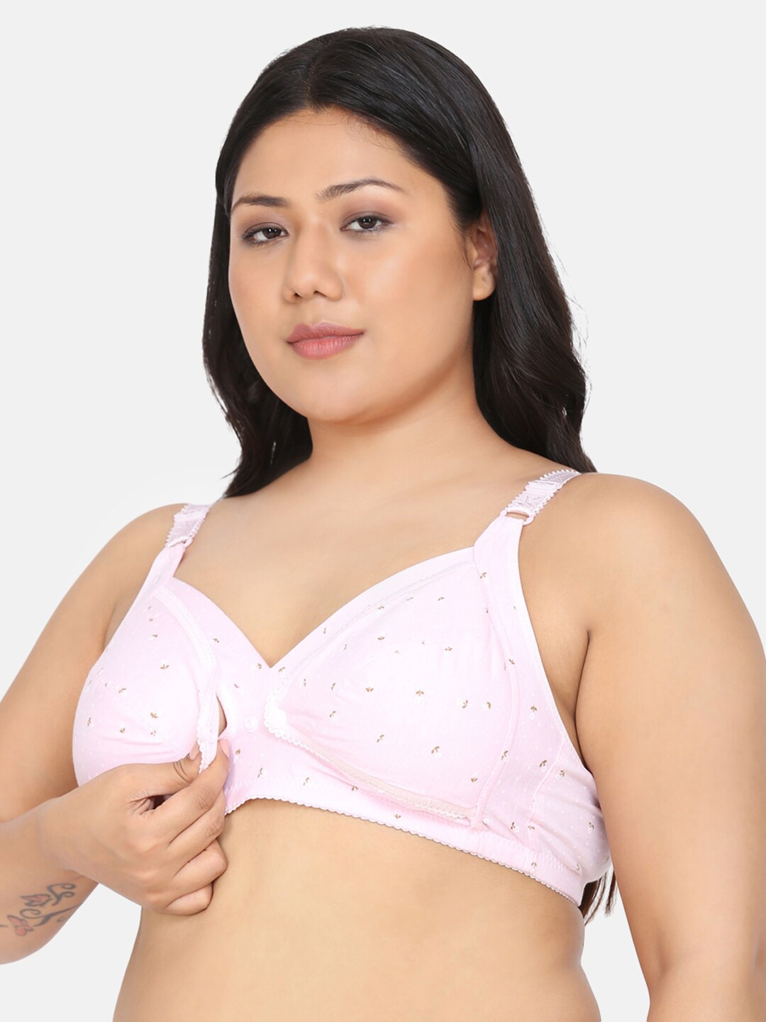 

MAMMA PRESTO Pink Printed Non-Wired Non Padded Maternity Nursing Bra MPF-25 PINK-C20