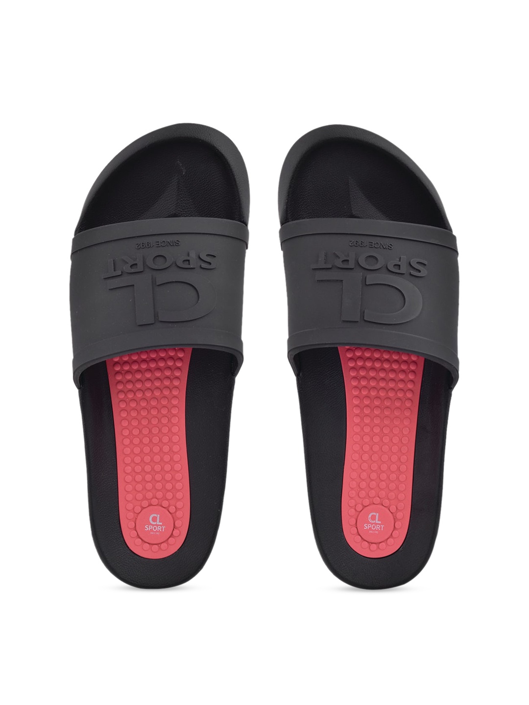 

Carlton London sports Men Black & Pink Colourblocked Sliders
