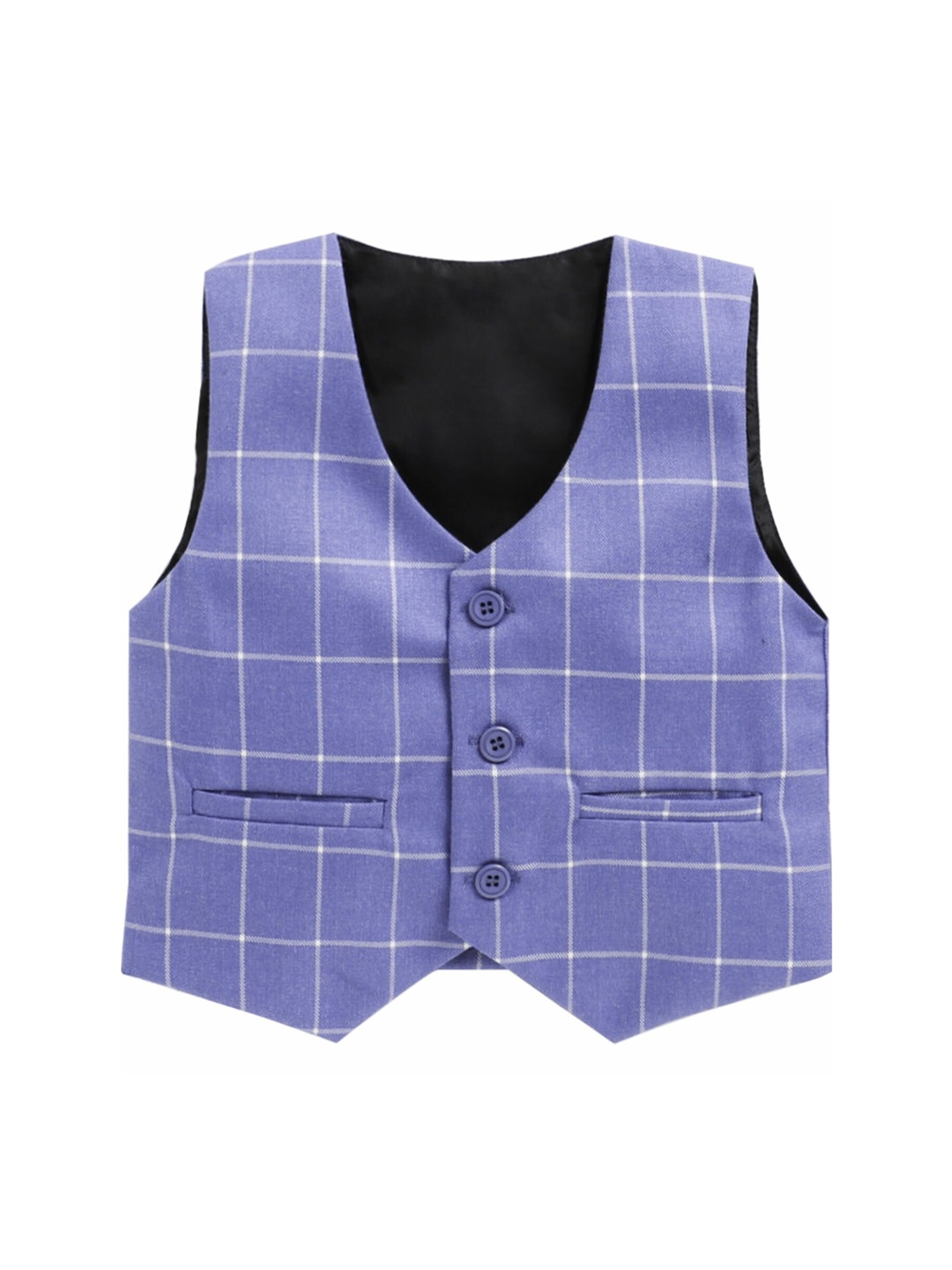 

Jeetethnics Boys Lavender Checked Waistcoat