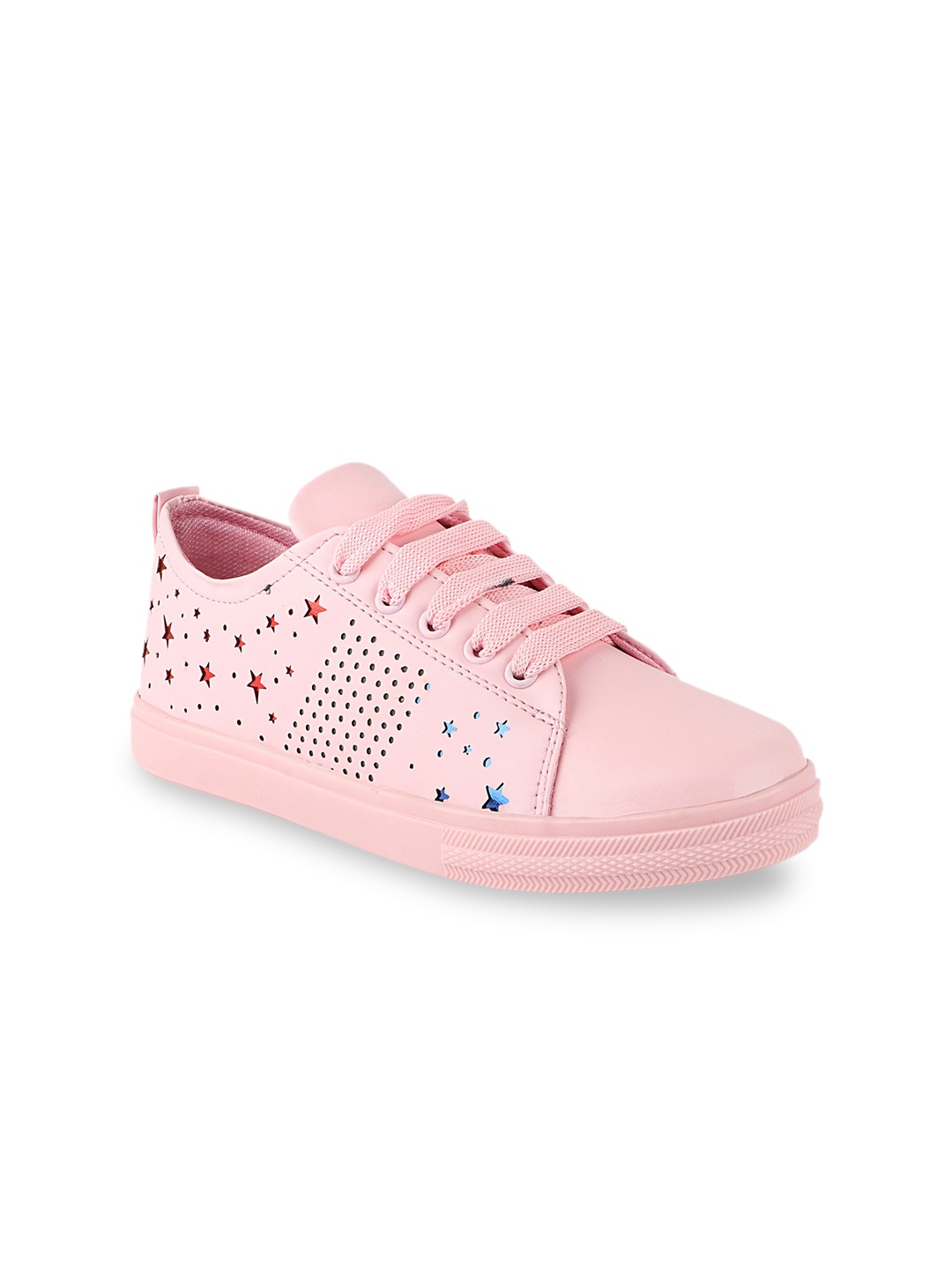 

Shoetopia Women Pink Perforations Sneakers