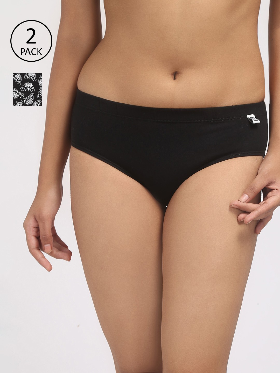 

Wear Equal Women Pack of 2 Black & White Bikini Briefs 002/BA